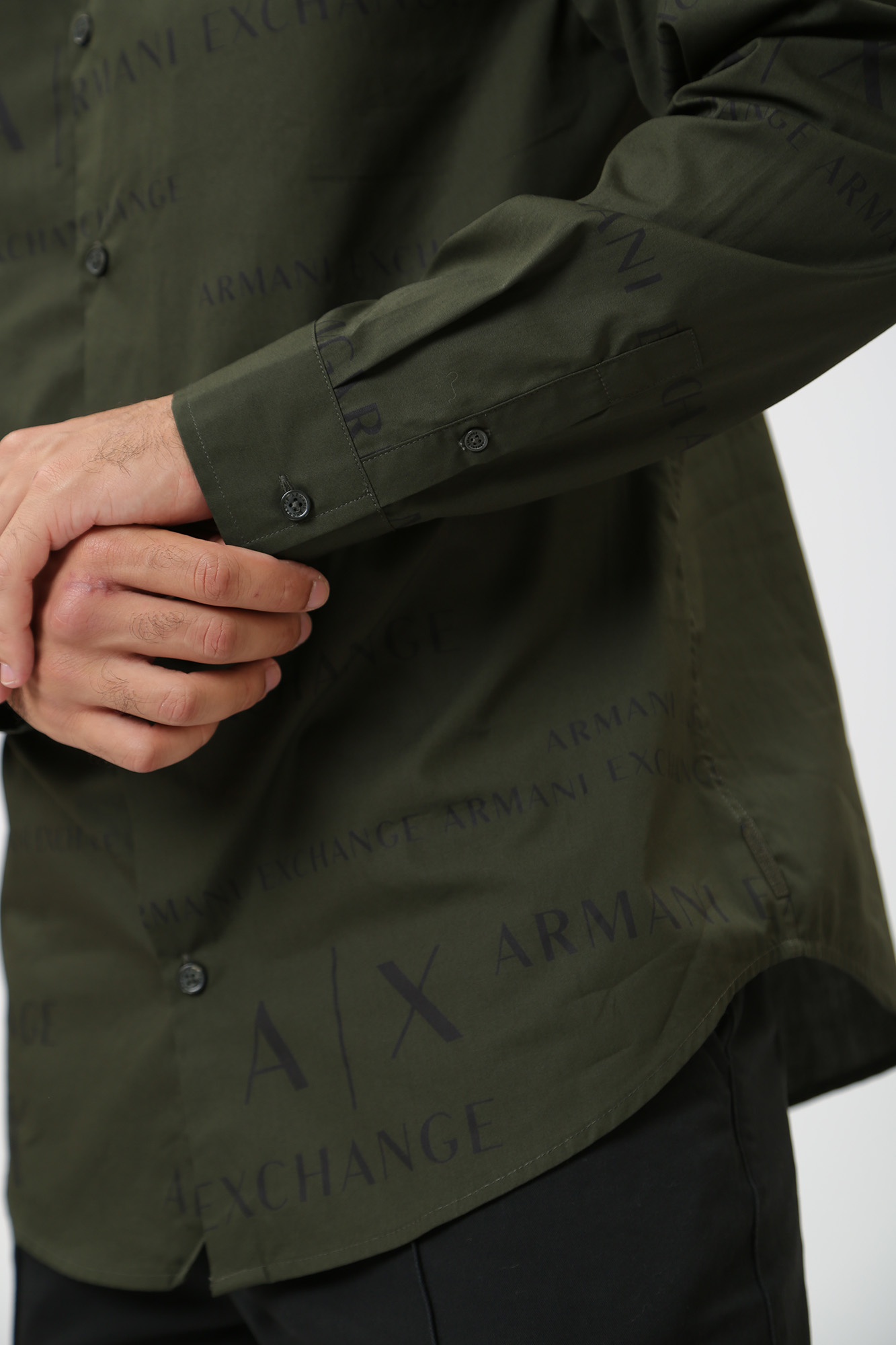 6RZC17_ZNXLZ Рубашка д/р Armani Exchange Зеленый