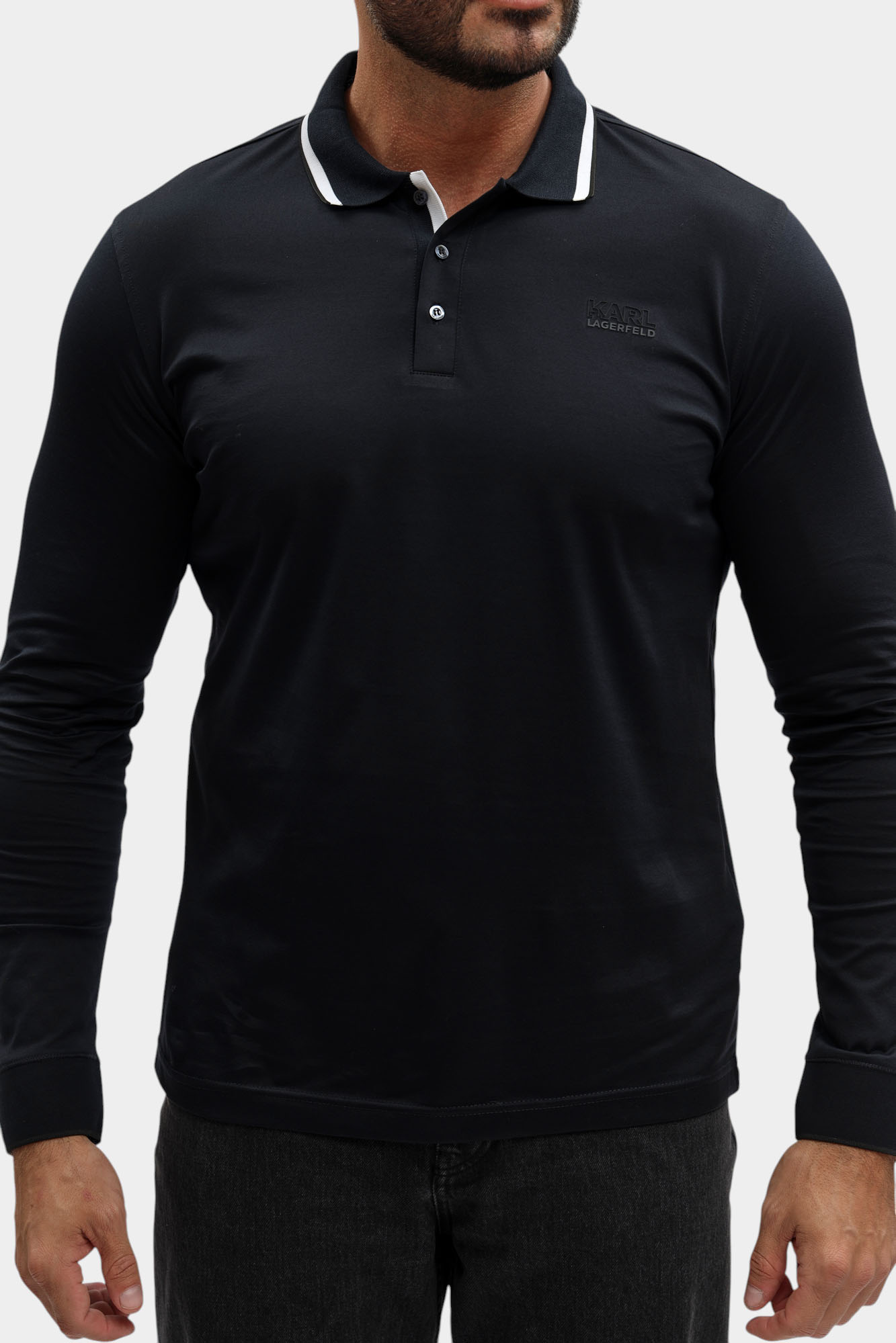 554200_745005 Поло с длинным рукавом Karl Lagerfeld Синий