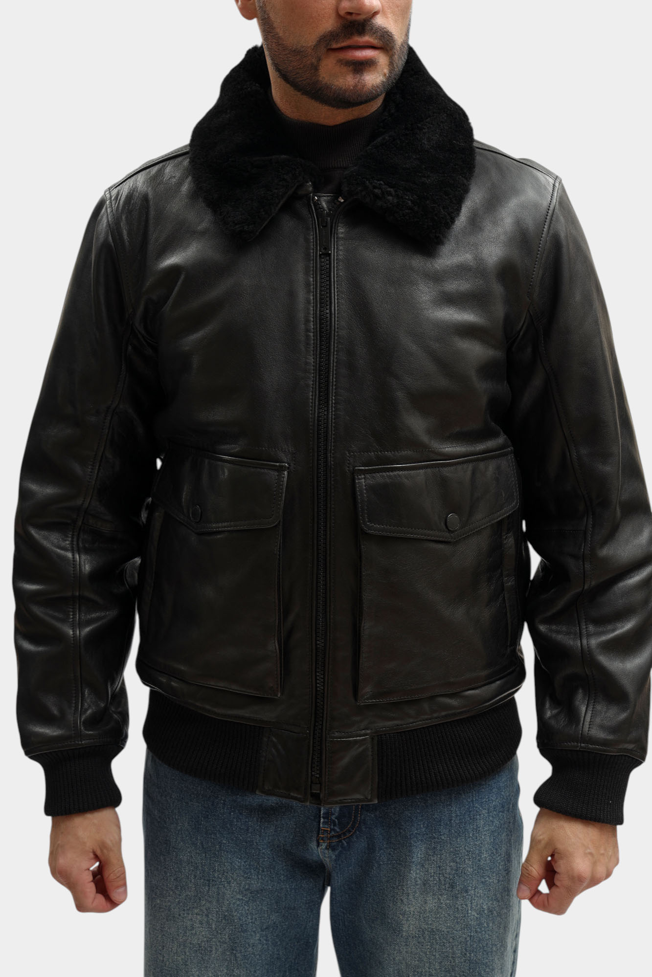 80000826_110117 Куртка кожаная Strellson Черный