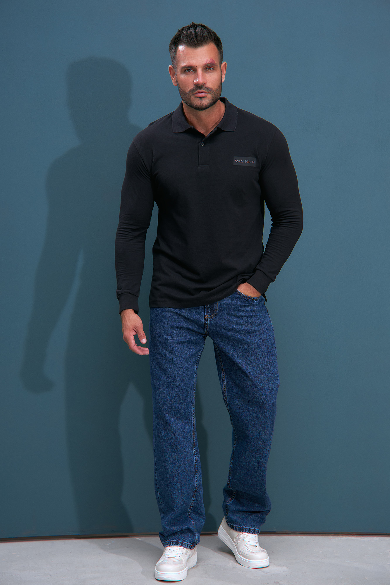 VM-232-54-009 Поло с длинным рукавом Van Mich Черный