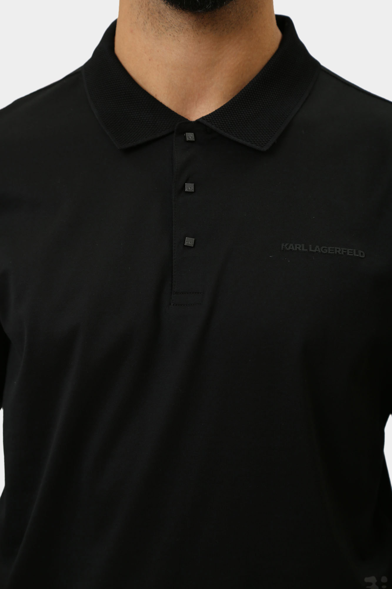 544200_745000 Поло с длинным рукавом Karl Lagerfeld Черный