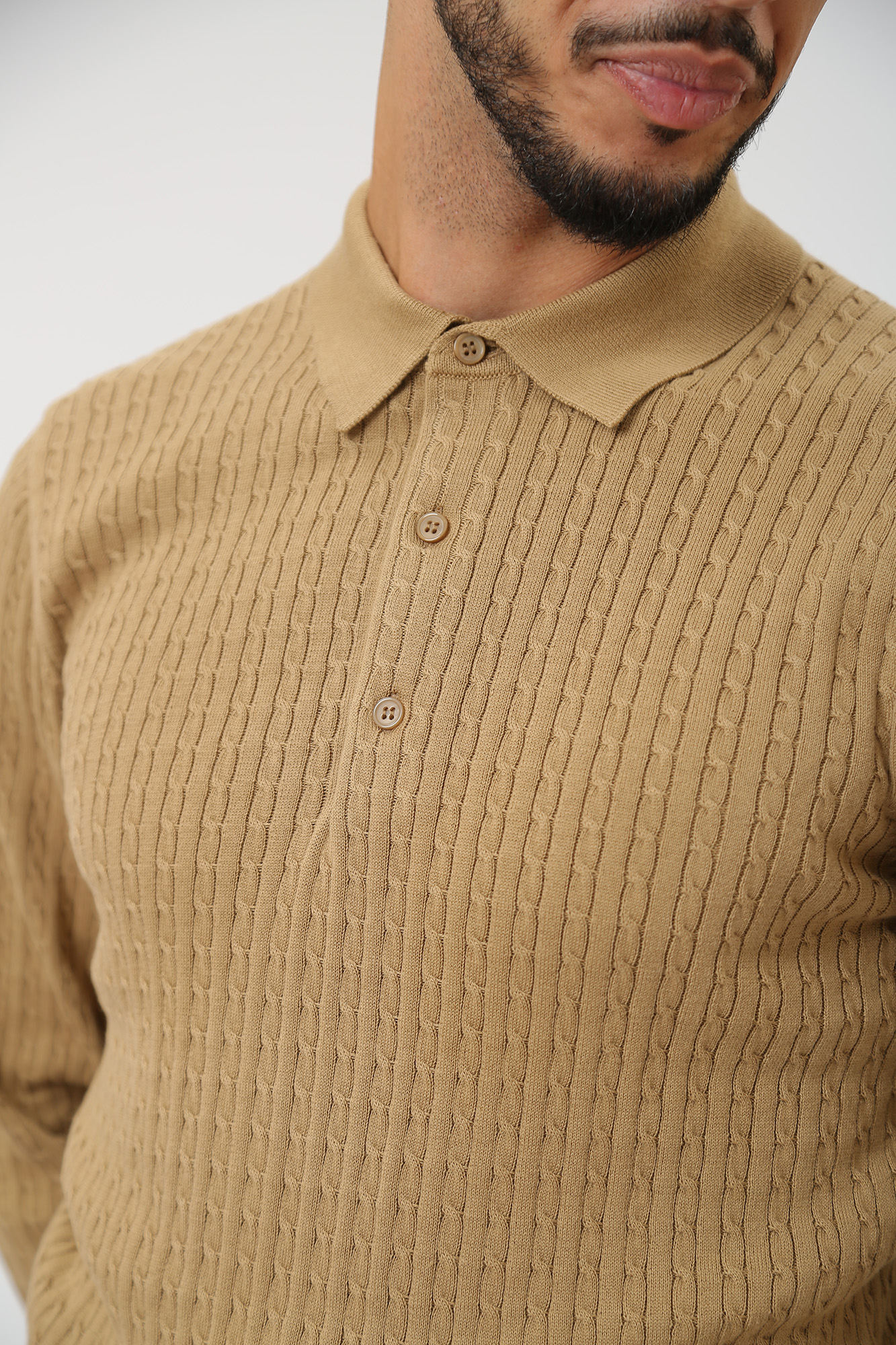 30038348_10016303 Поло с длинным рукавом Strellson Бежевый