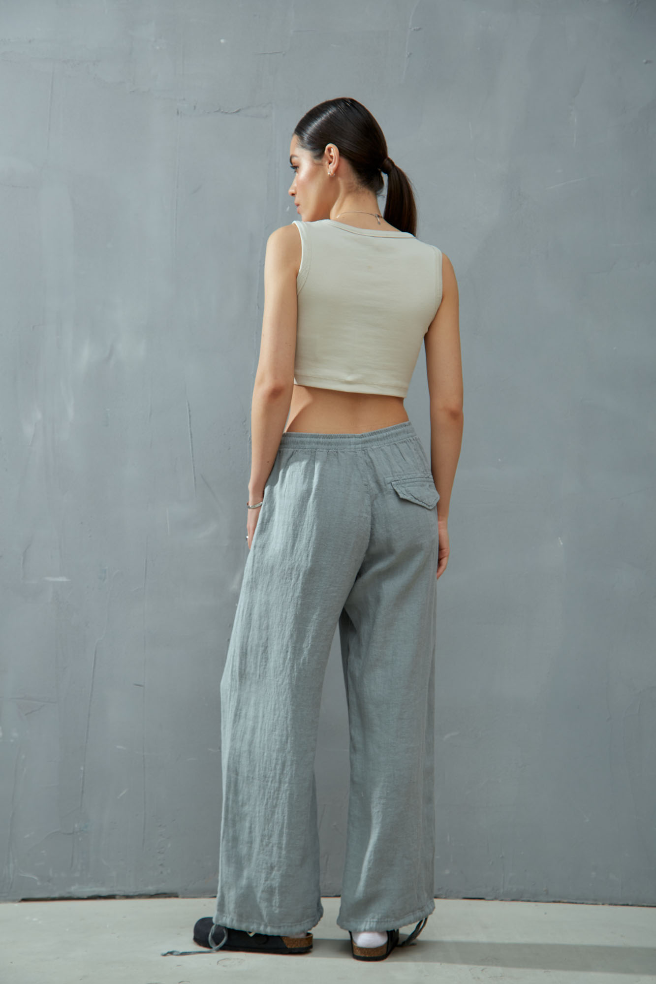 VW-OMA-55-017 брюки льняные van mich 