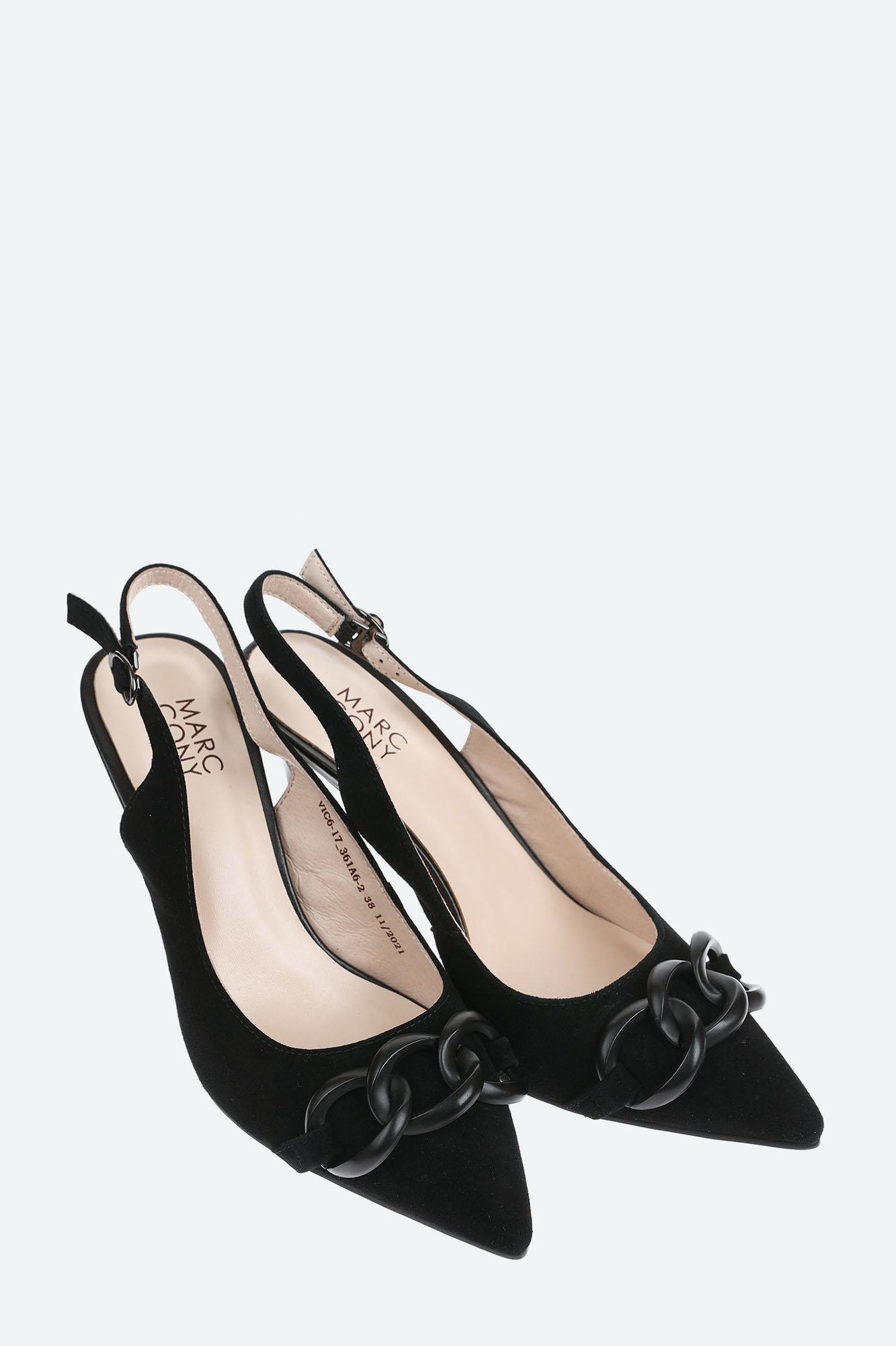VIC6-17_361A6 Босоножки на каблуке Marc Cony Черный