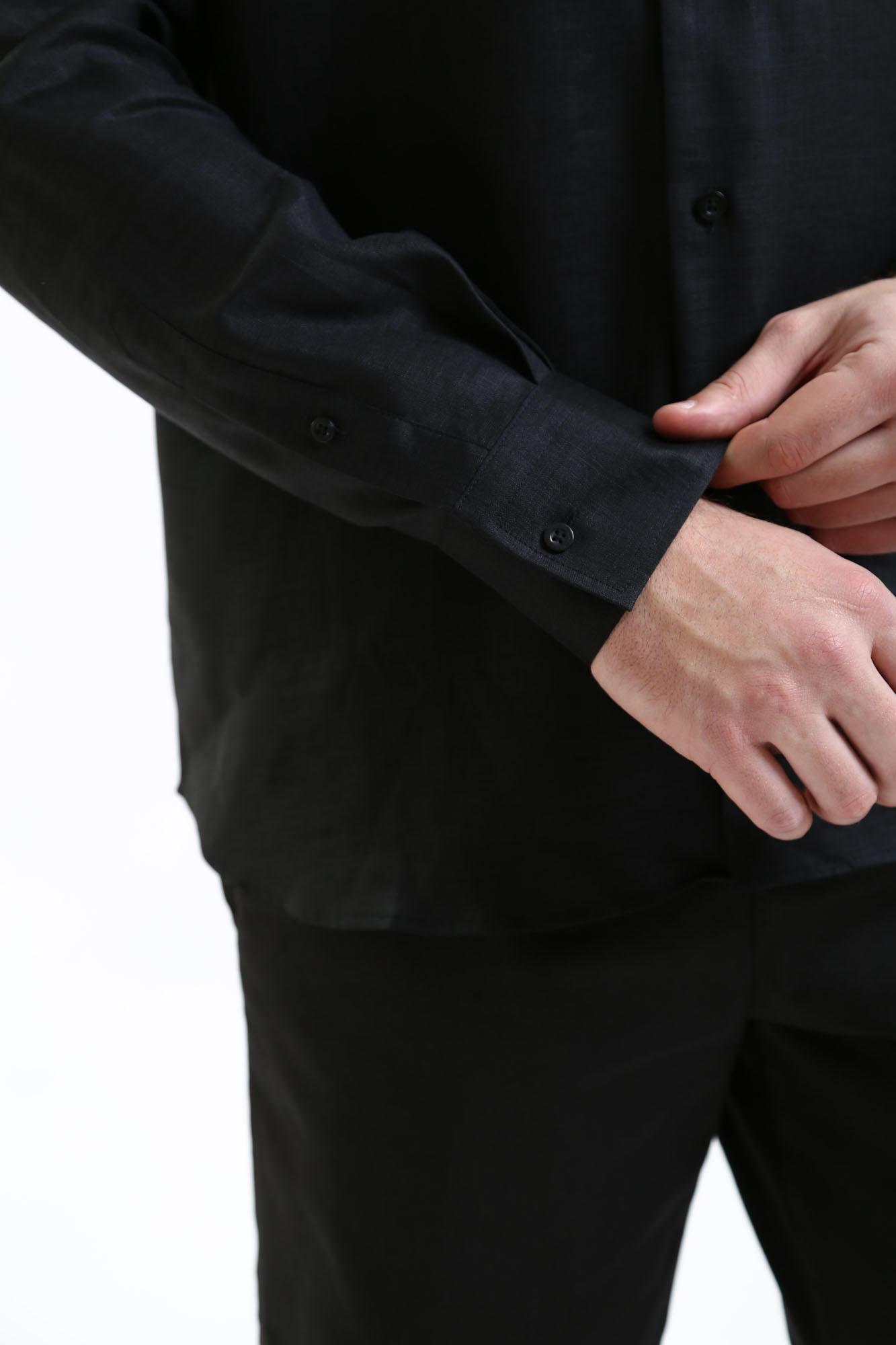 542667_605000 Сорочка льняная д/р Karl Lagerfeld Черный