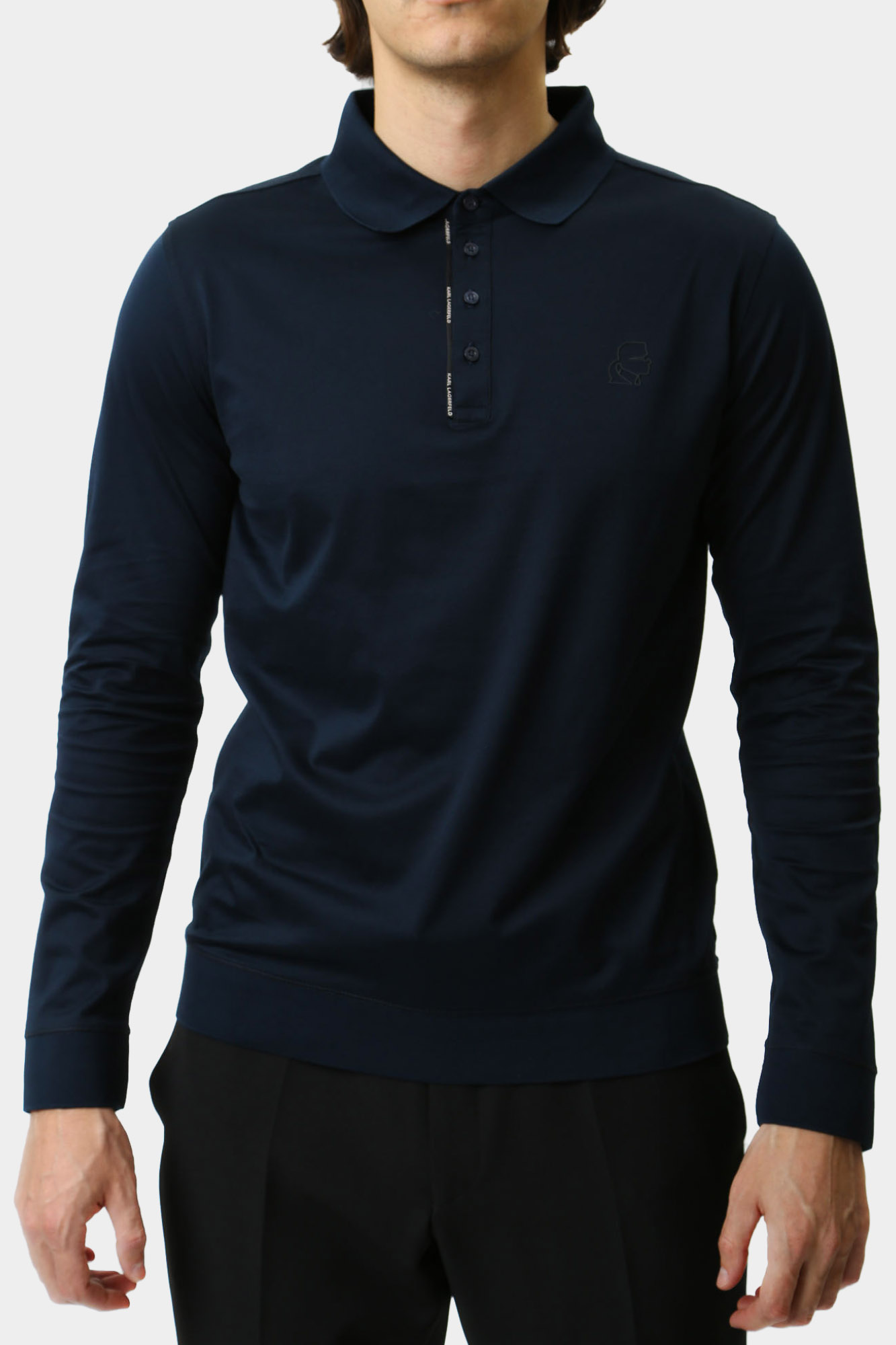 544200_745002 Поло с длинным рукавом Karl Lagerfeld Синий