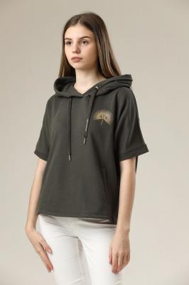 Худи хлопковое хаки  Armani Exchange