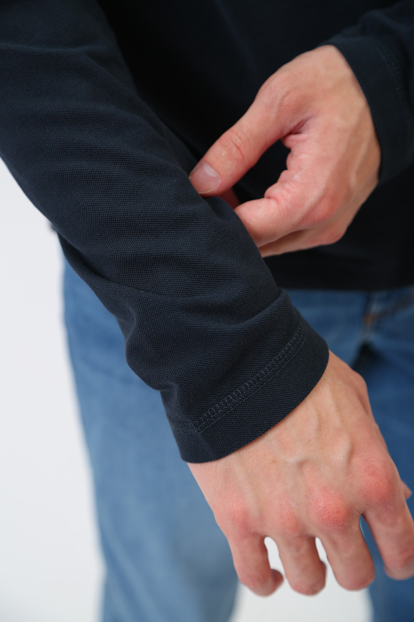 1013545 Поло с длинным рукавом Mustang Синий