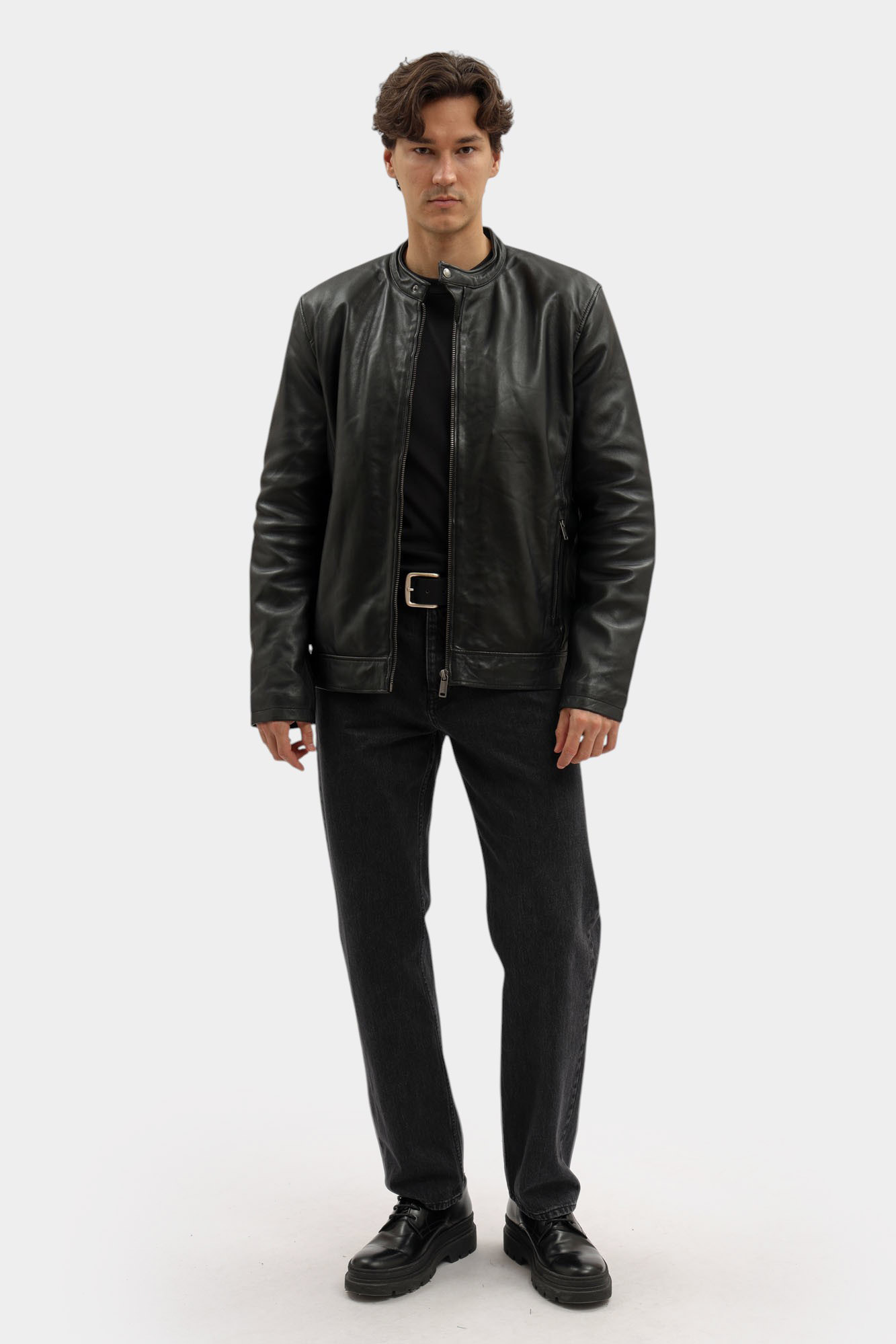 MU-M252-303 Куртка кожаная Mustang Черный