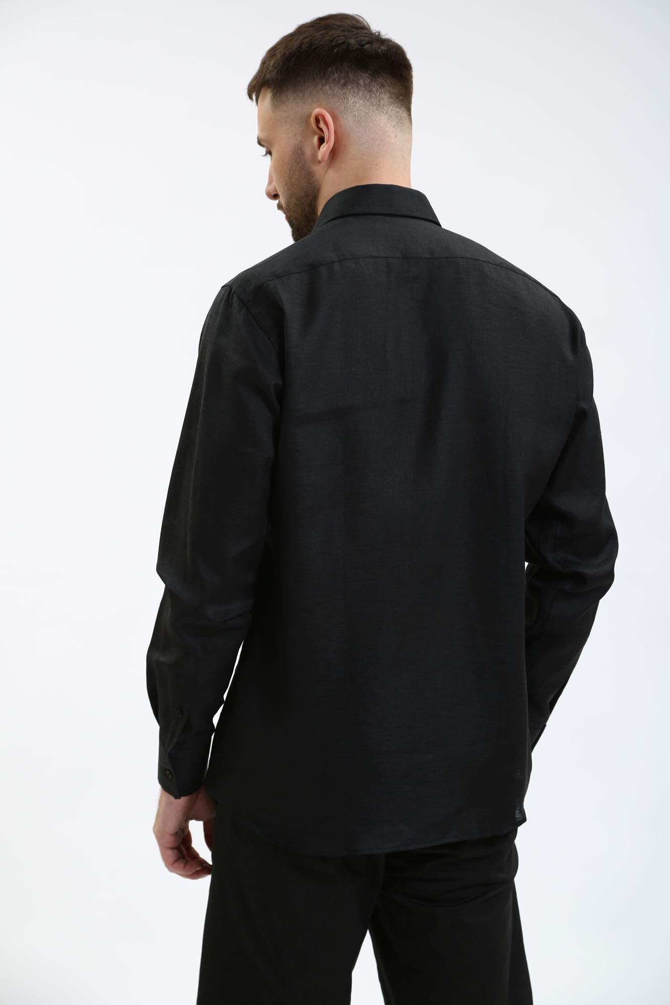 542667_605000 Сорочка льняная д/р Karl Lagerfeld Черный