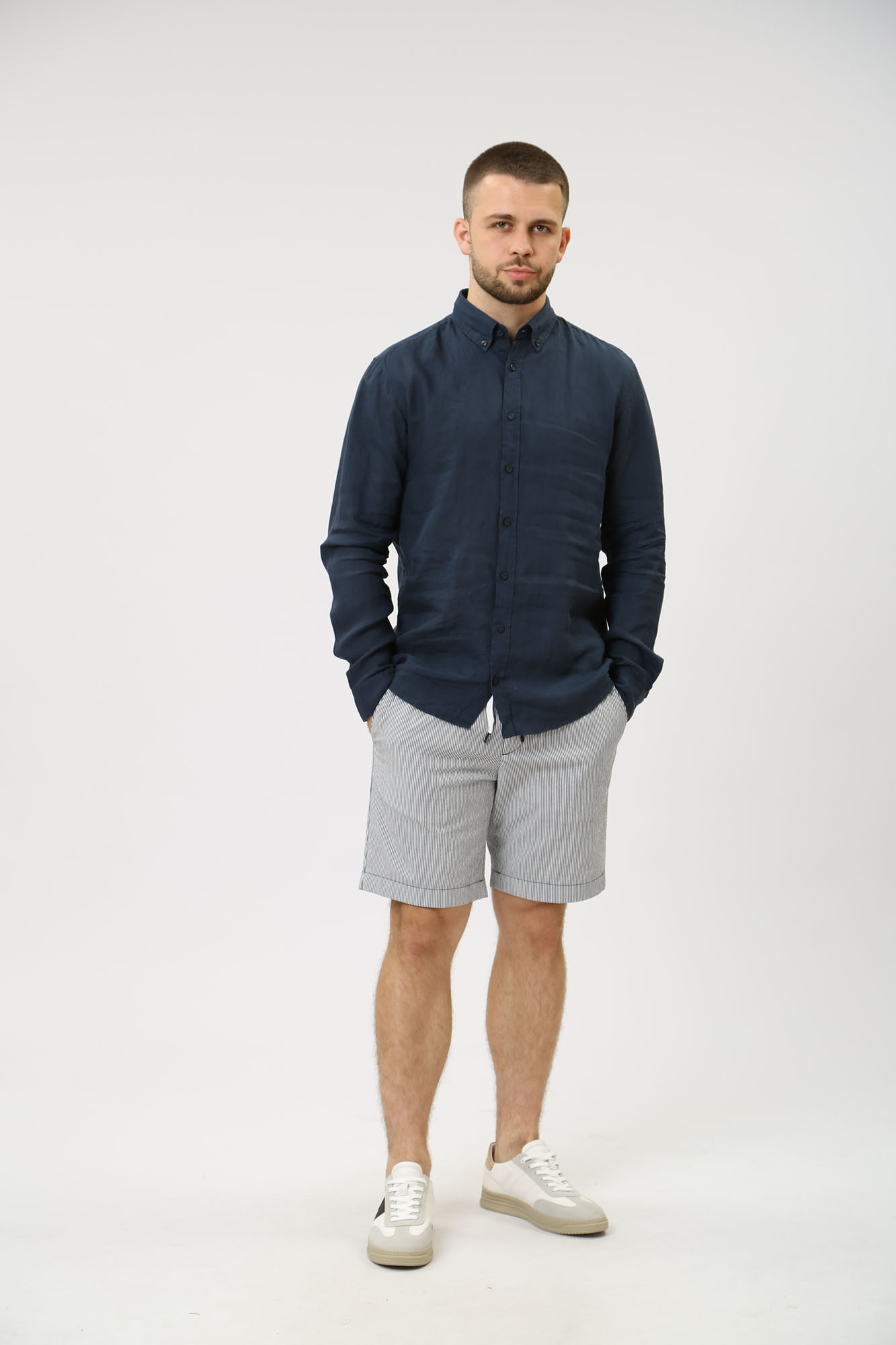 30041215_10017515 Сорочка д/р Strellson Синий