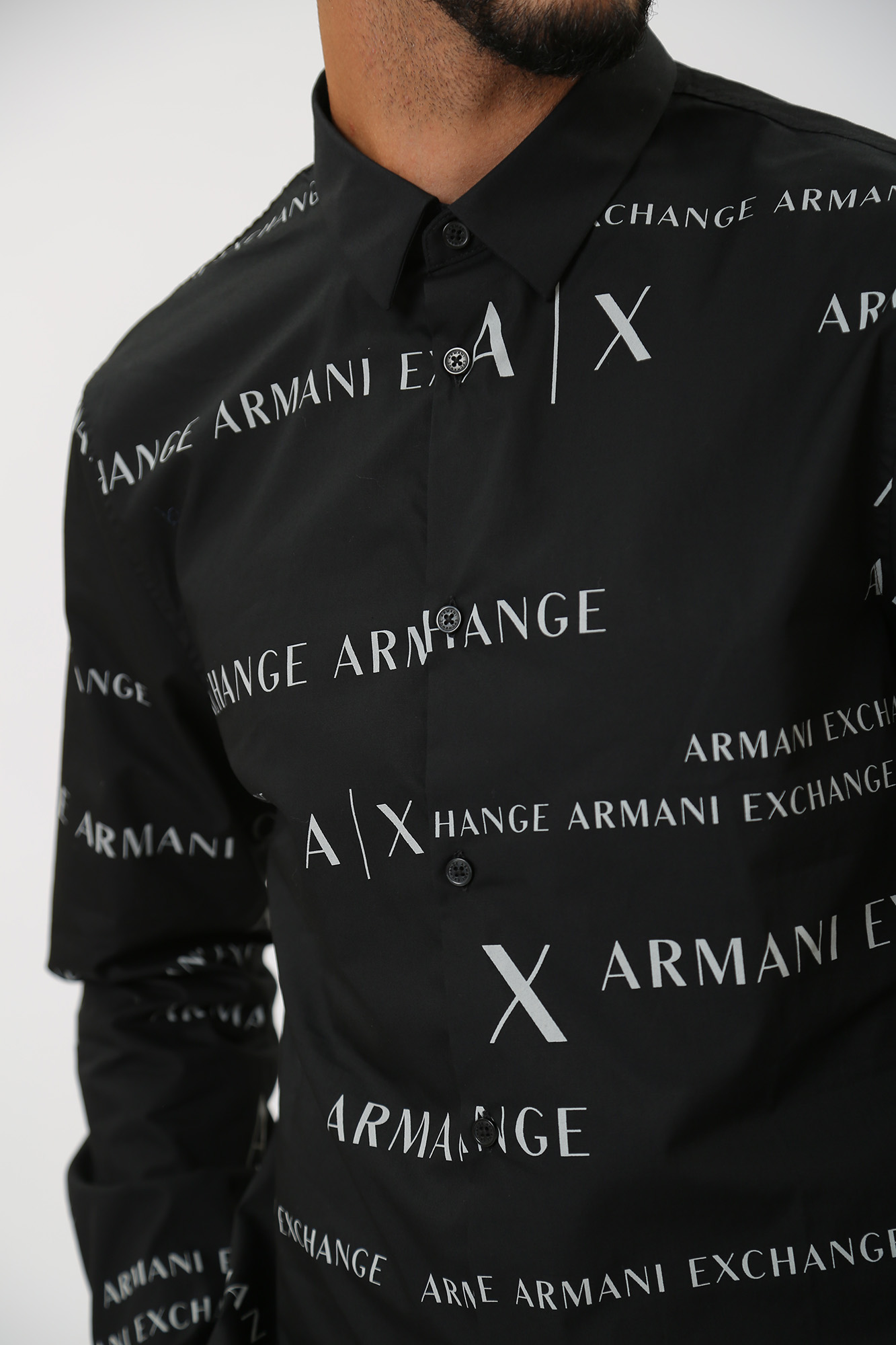 Рубашка д/р Armani Exchange 6RZC17_ZNXLZ_22BT_BLACK/ALLOY LETTERIN купить винтернет-магазине Med-Online.ru - Мёд