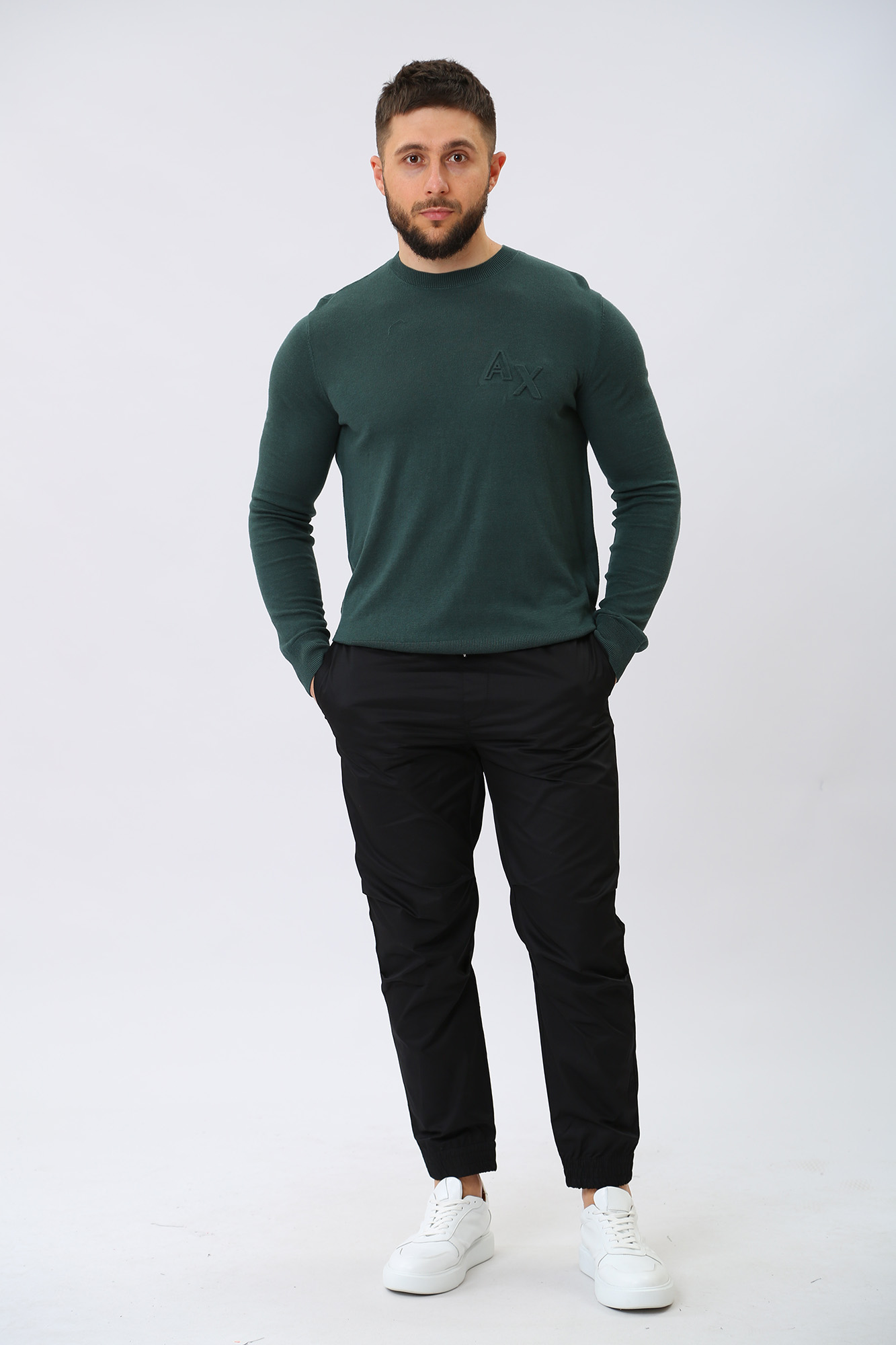 3RZM2Z_ZMW8Z Джемпер Armani Exchange Зеленый