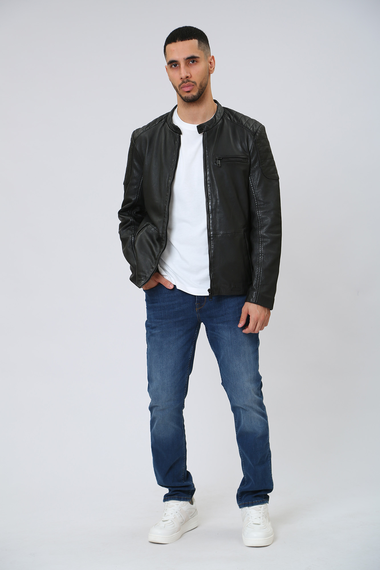 MU-M23-74-1000 Куртка кожаная Mustang Черный