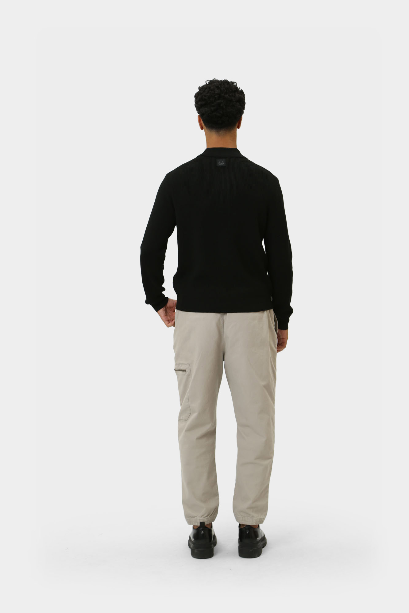 XM000129_AF10348 Поло с длинным рукавом Armani Exchange Черный