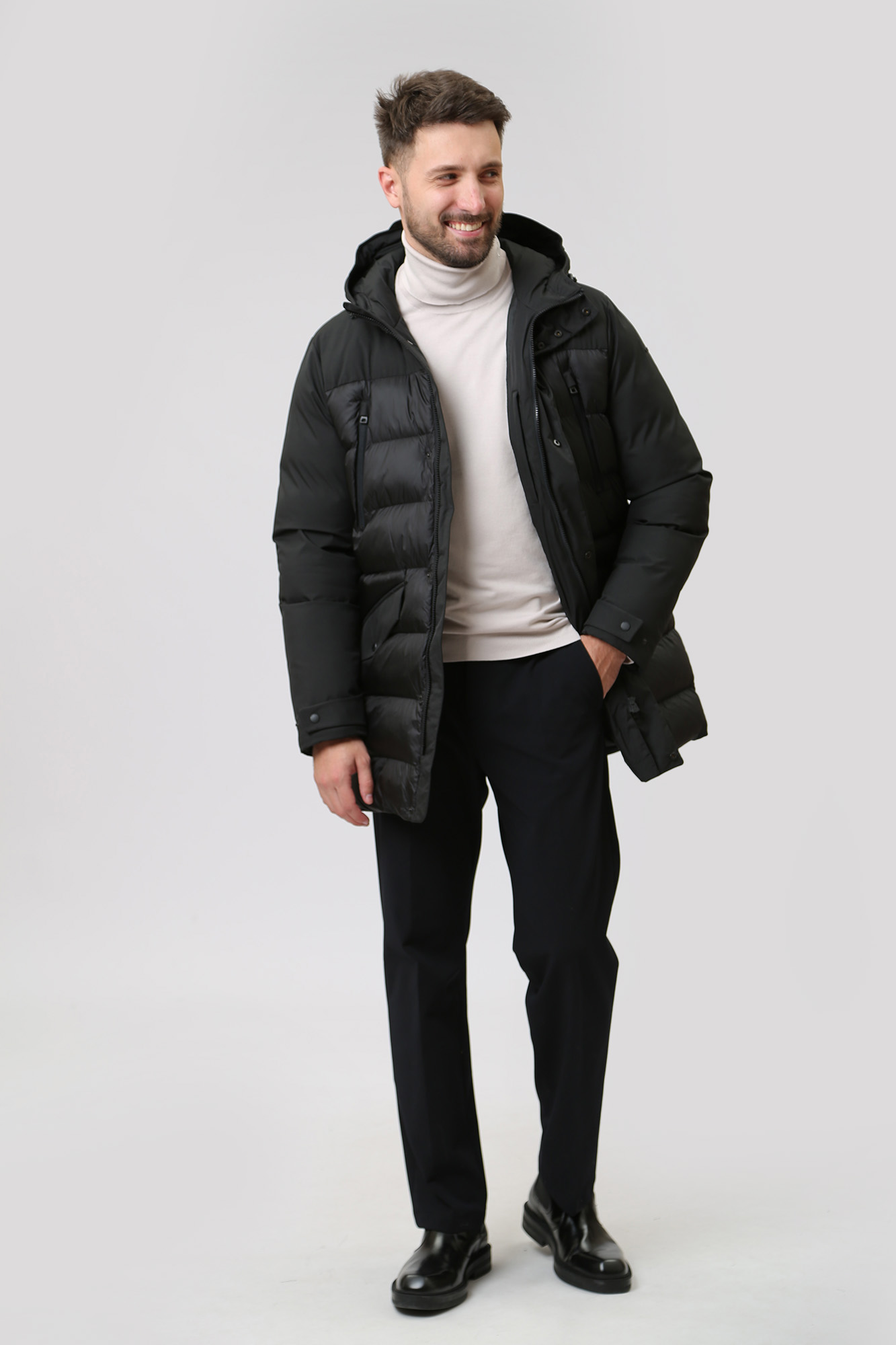 M3628KTC175F Пуховик удлиненный Geox Черный