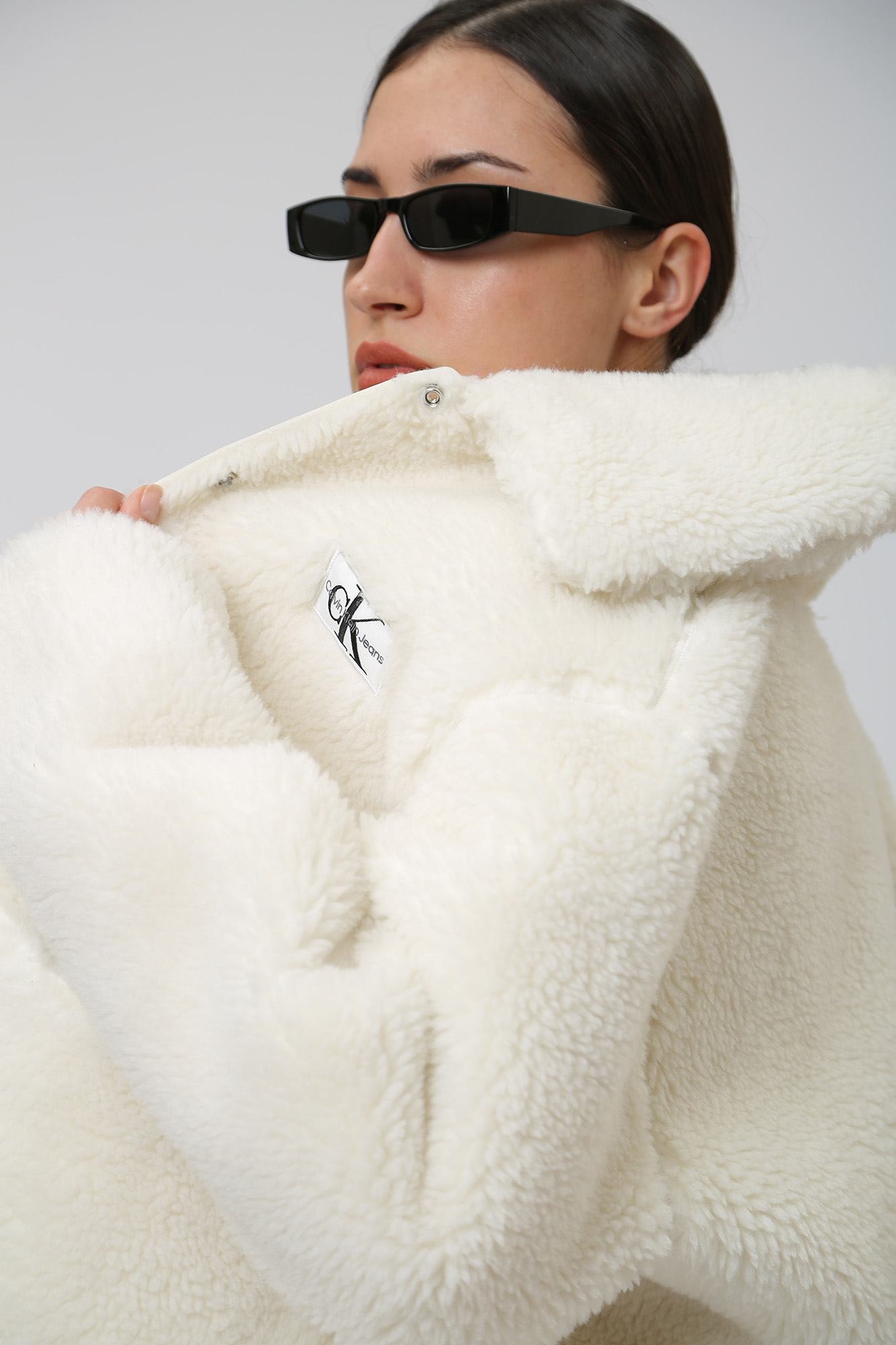 Calvin klein hotsell white fur jacket