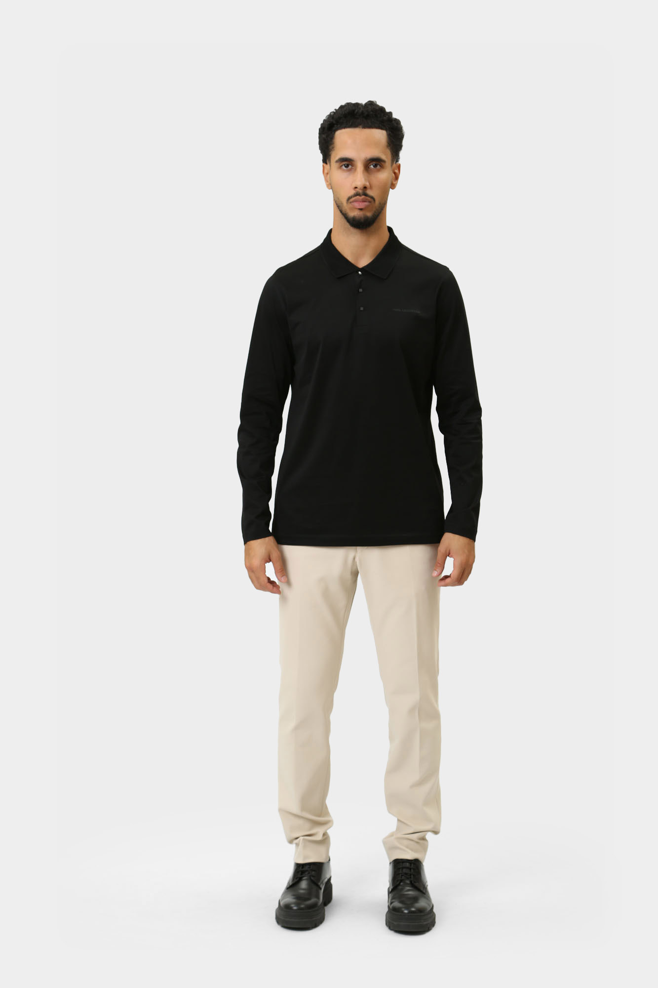 544200_745000 Поло с длинным рукавом Karl Lagerfeld Черный