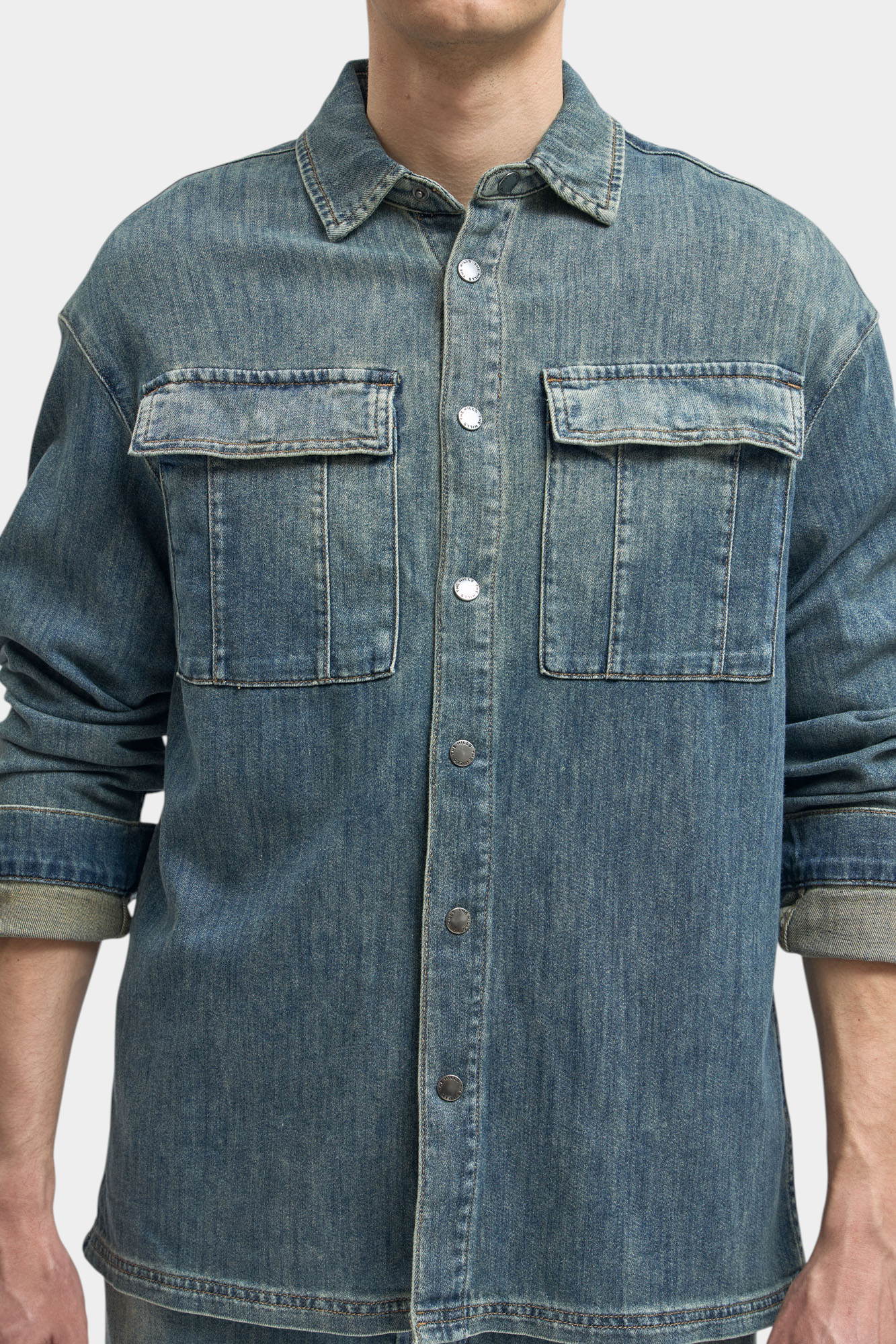 M-261-FT-56-0009 Рубашка джинсовая The Hills Синий