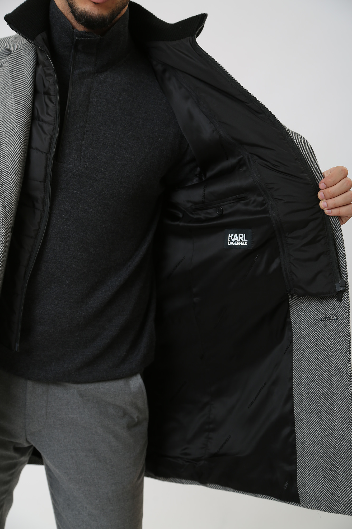 534721_455704 Пальто Karl Lagerfeld Серый