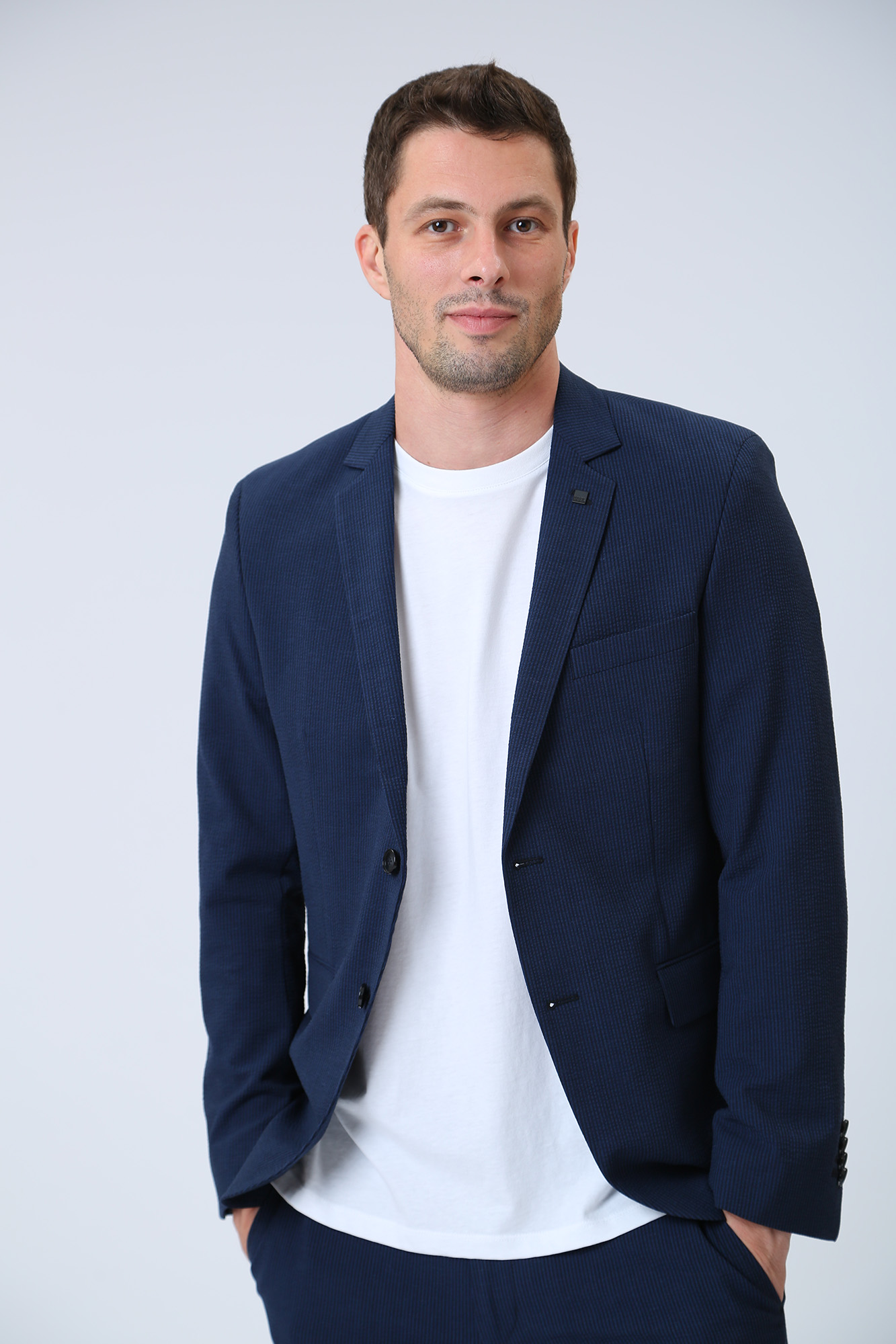 532026_155205 Пиджак классический Karl Lagerfeld Синий