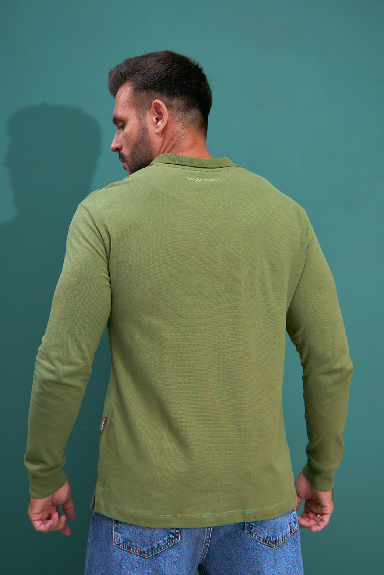 VM-232-54-009 Поло с длинным рукавом Van Mich Зеленый