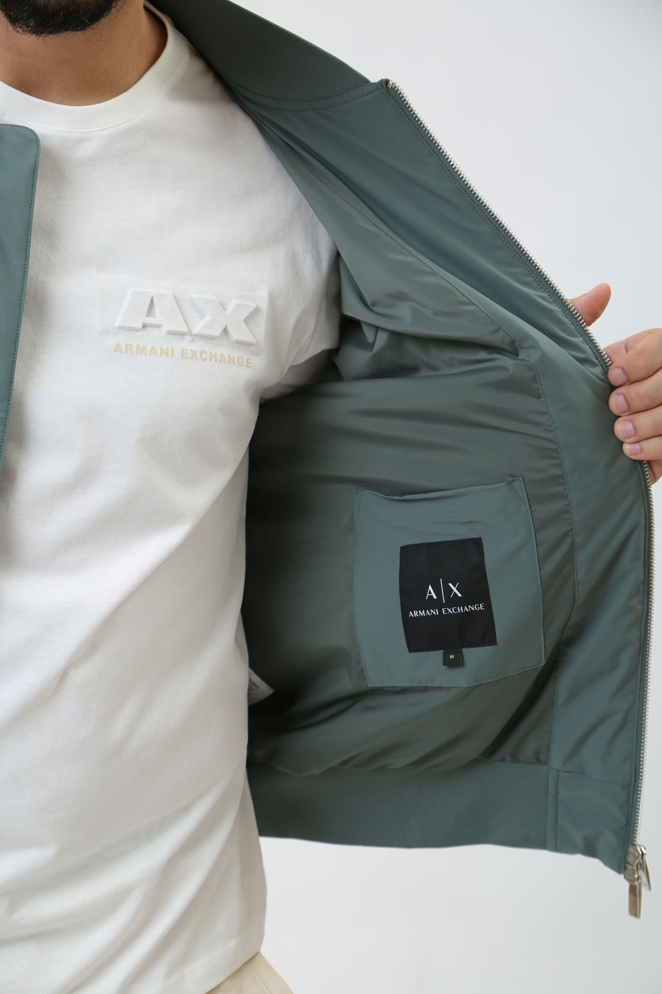 3DZBL0_ZN3FZ Бомбер Armani Exchange Зеленый