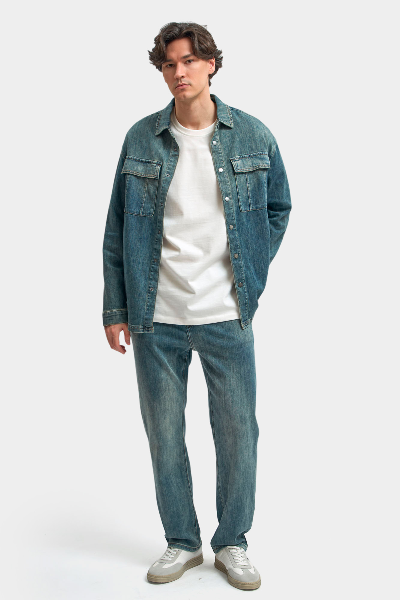 M-261-FT-56-0009 Рубашка джинсовая The Hills Синий