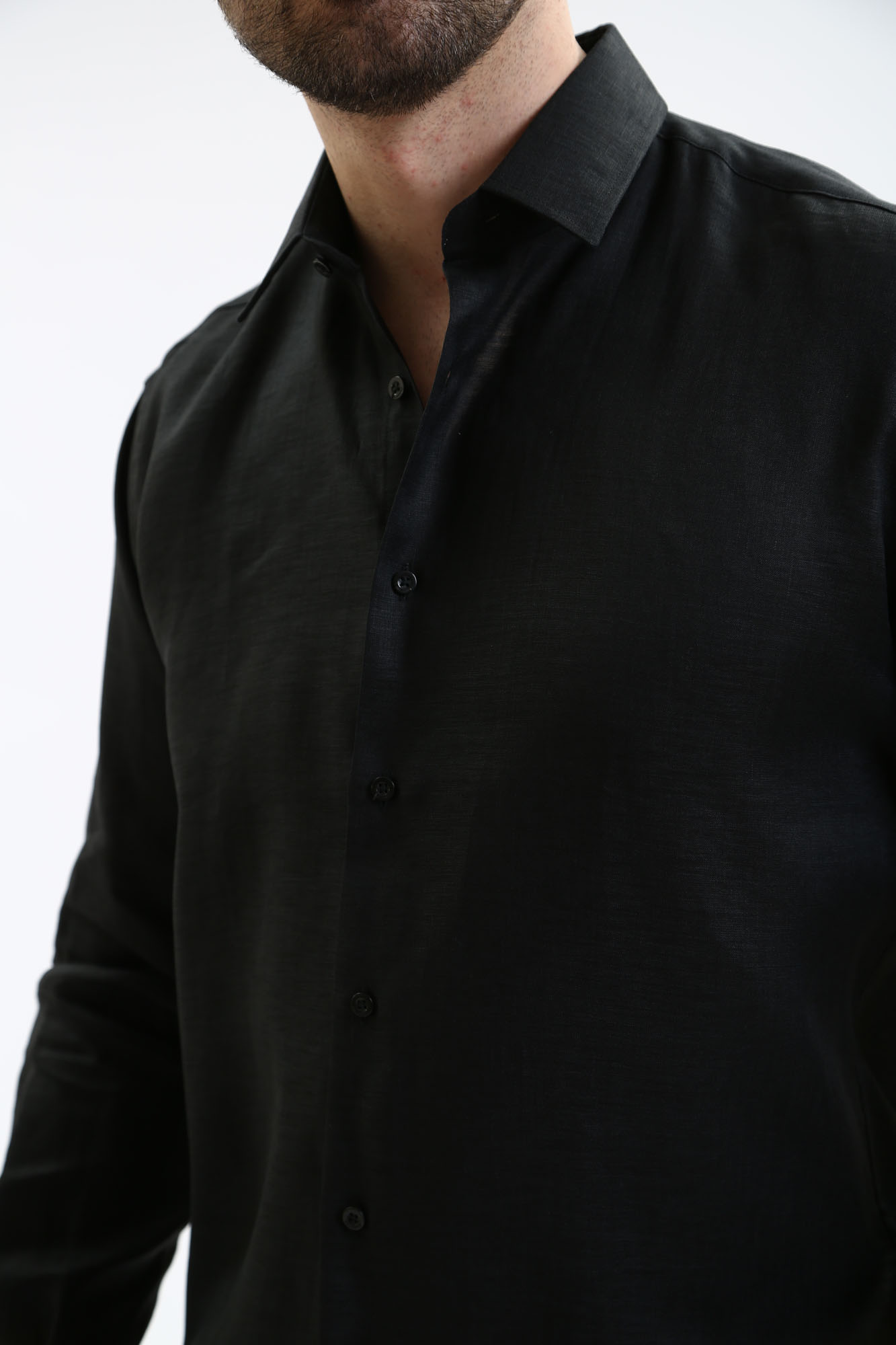 542667_605000 Сорочка льняная д/р Karl Lagerfeld Черный