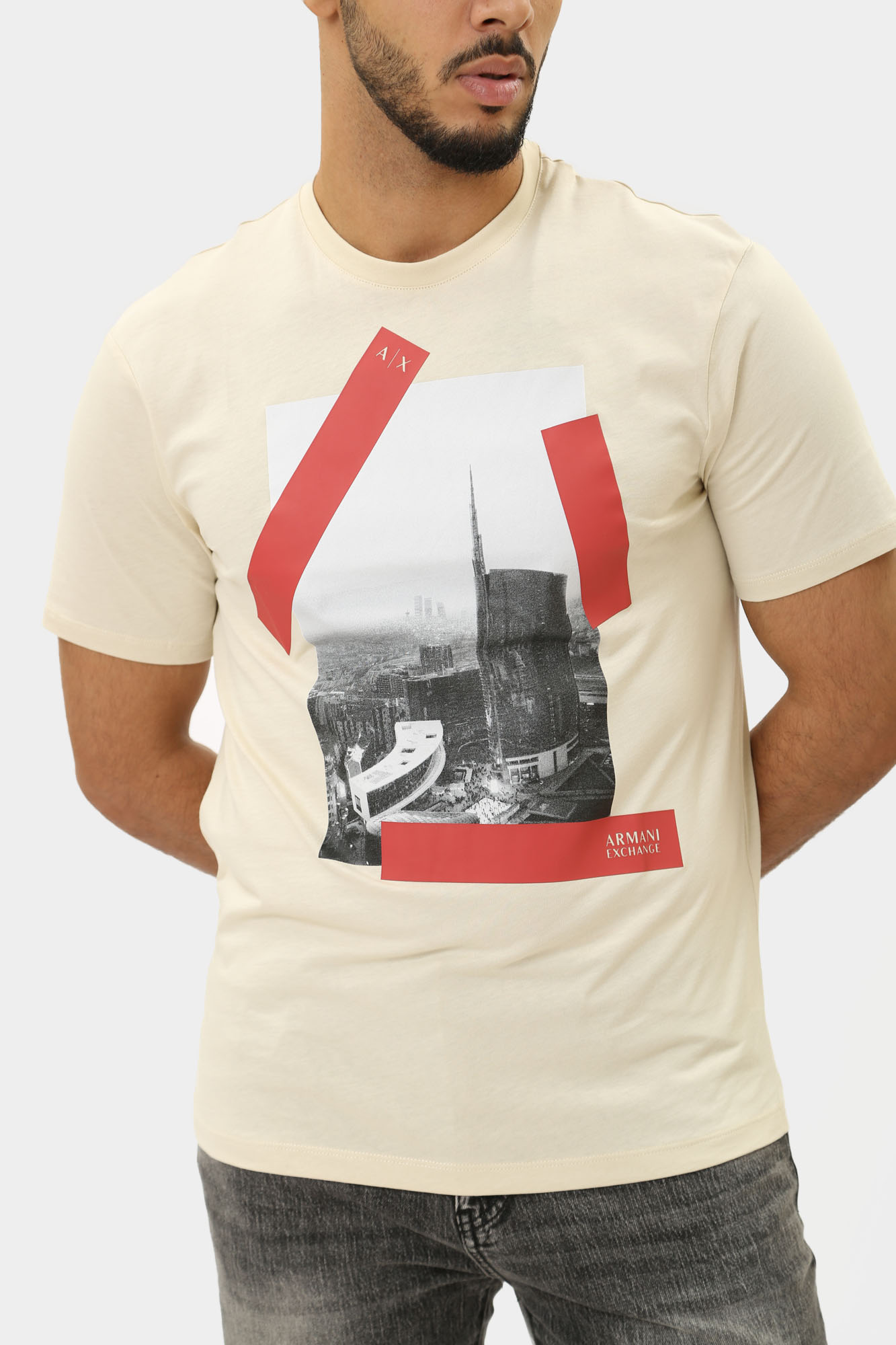 3DZTHR_ZJBYZ Футболка Armani Exchange Бежевый