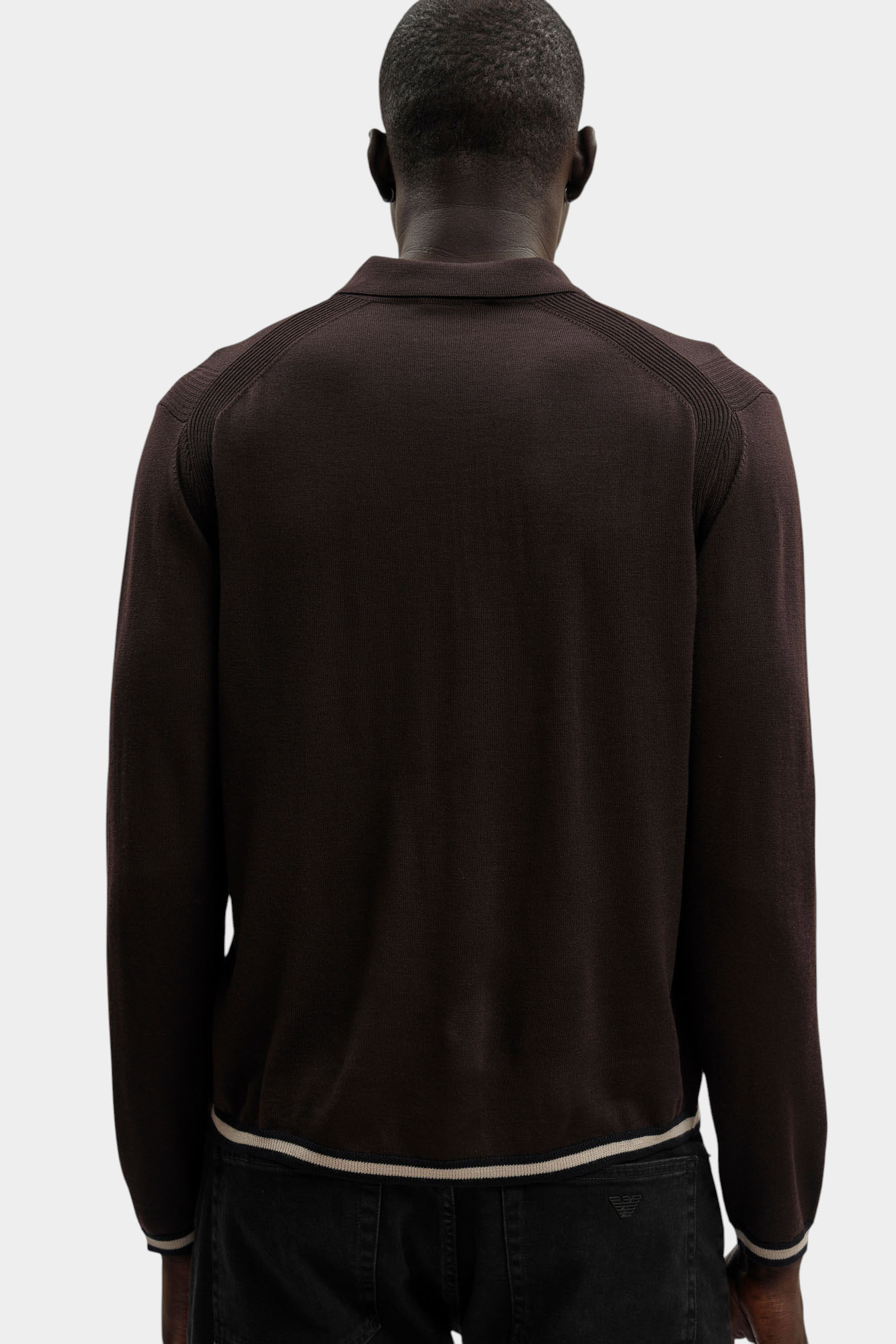 Поло с длинным рукавом Emporio Armani Бордовый