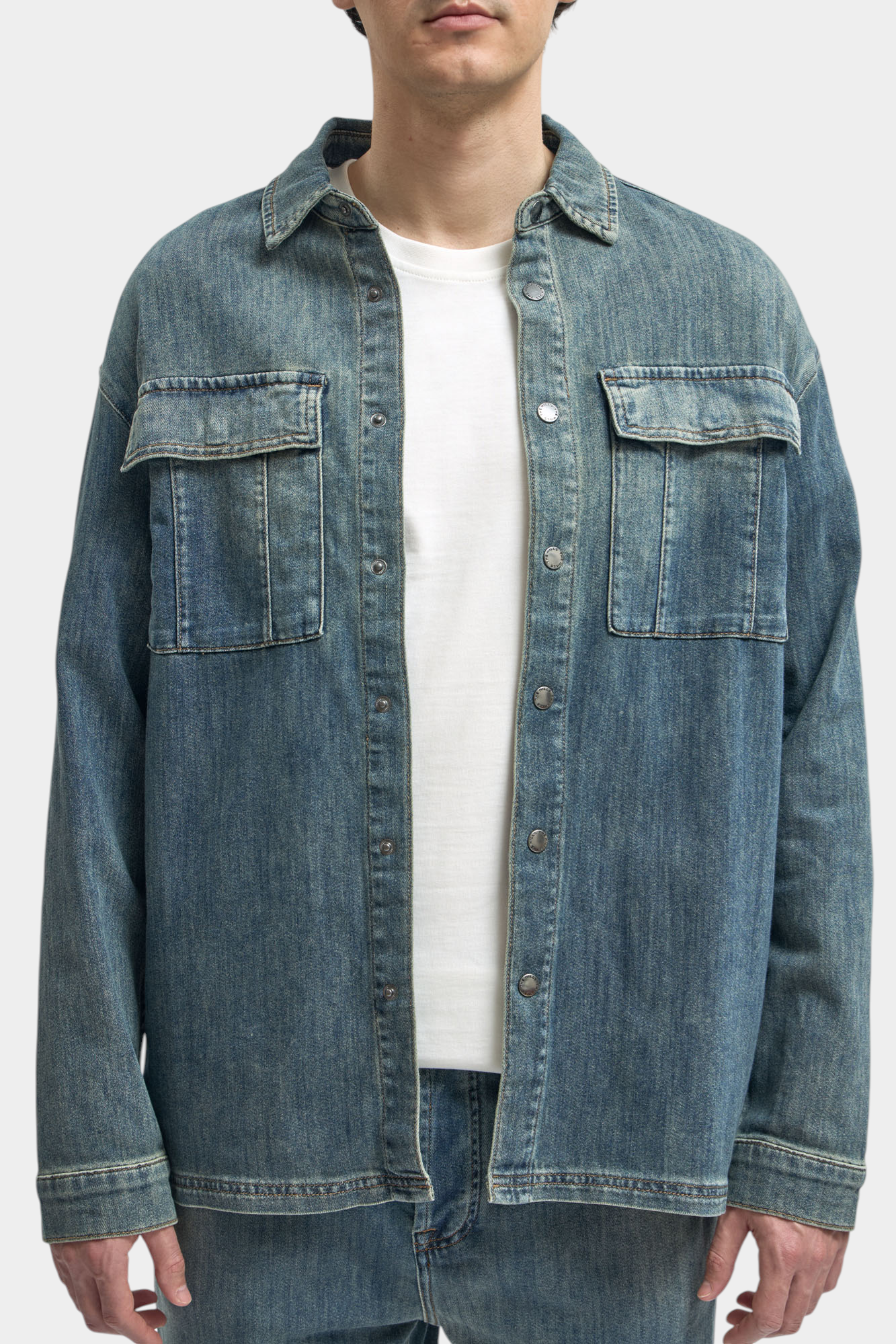 M-261-FT-56-0009 Рубашка джинсовая The Hills Синий