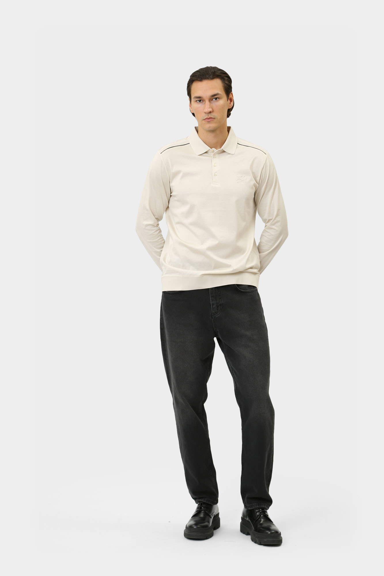 544200_745003 Поло с длинным рукавом Karl Lagerfeld Бежевый