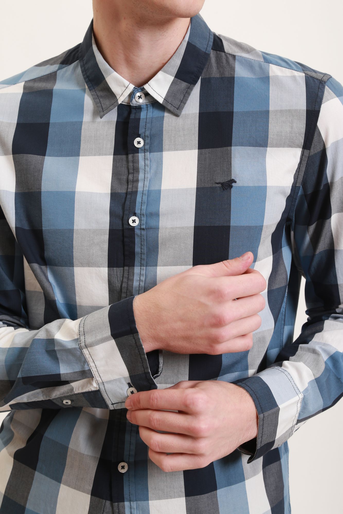 1010803- Рубашка Mustang Голубой