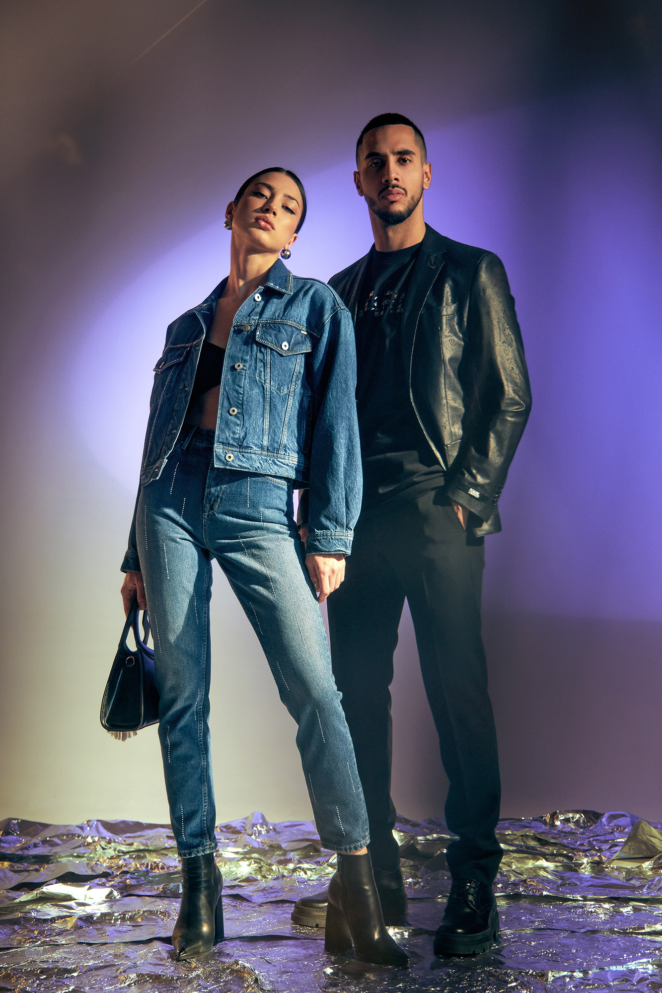 PL204601 джинсы tapered jeans uhw sparkle  pepe jeans 