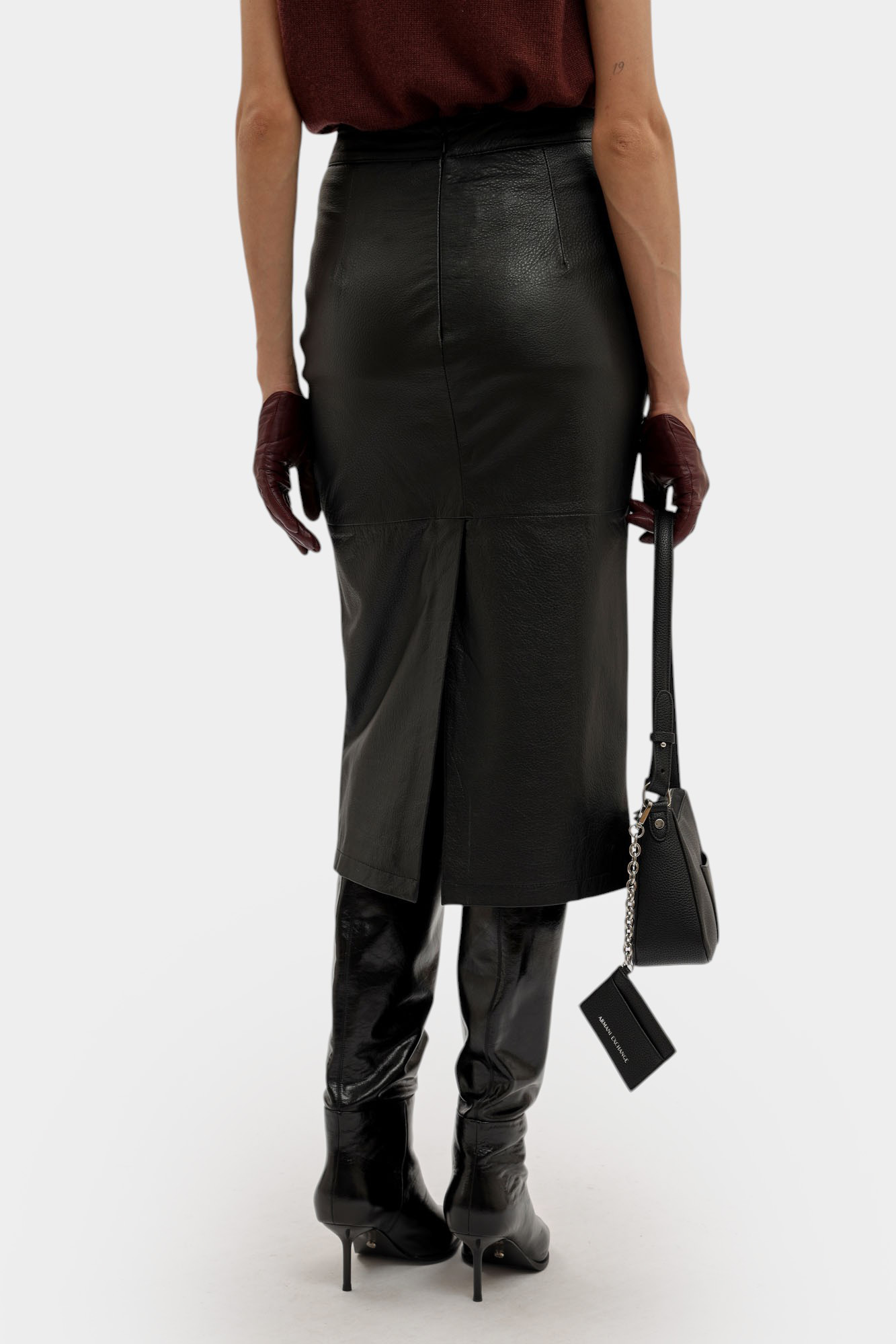 XW001239_AF16212 юбка кожаная armani exchange