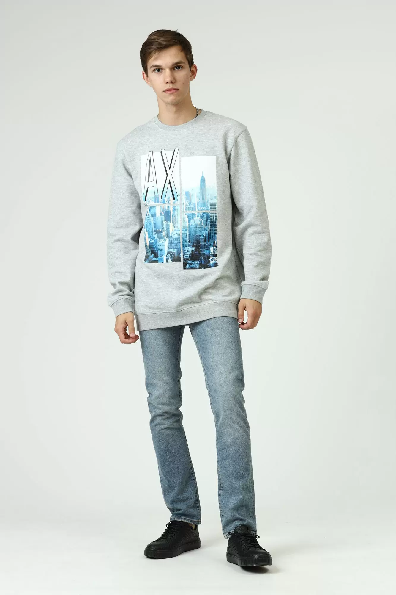 8NZJ13_Z1P1Z Джинсы SLIM Armani Exchange Голубой