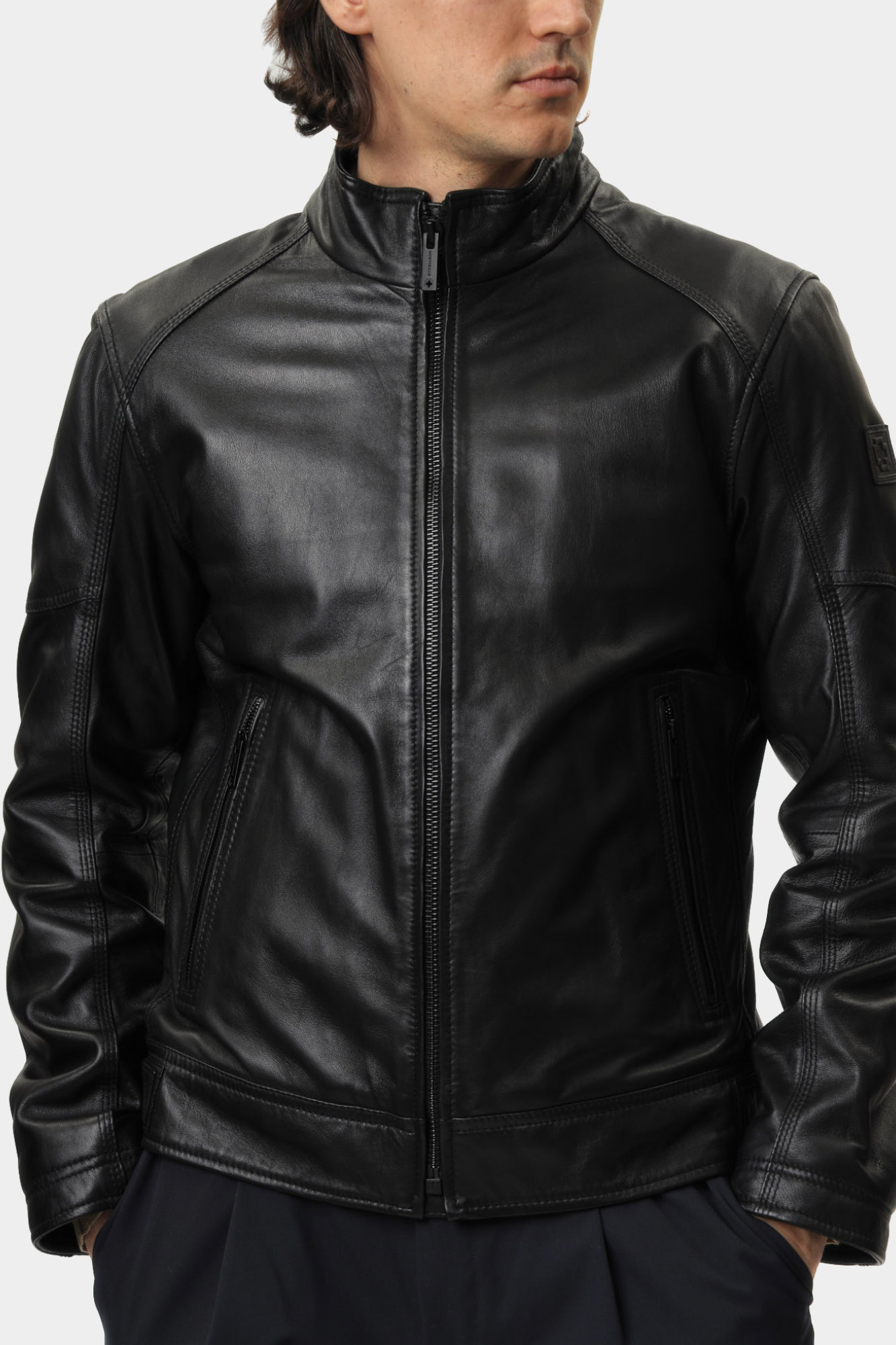 110157_80000680 Куртка кожаная Strellson Черный