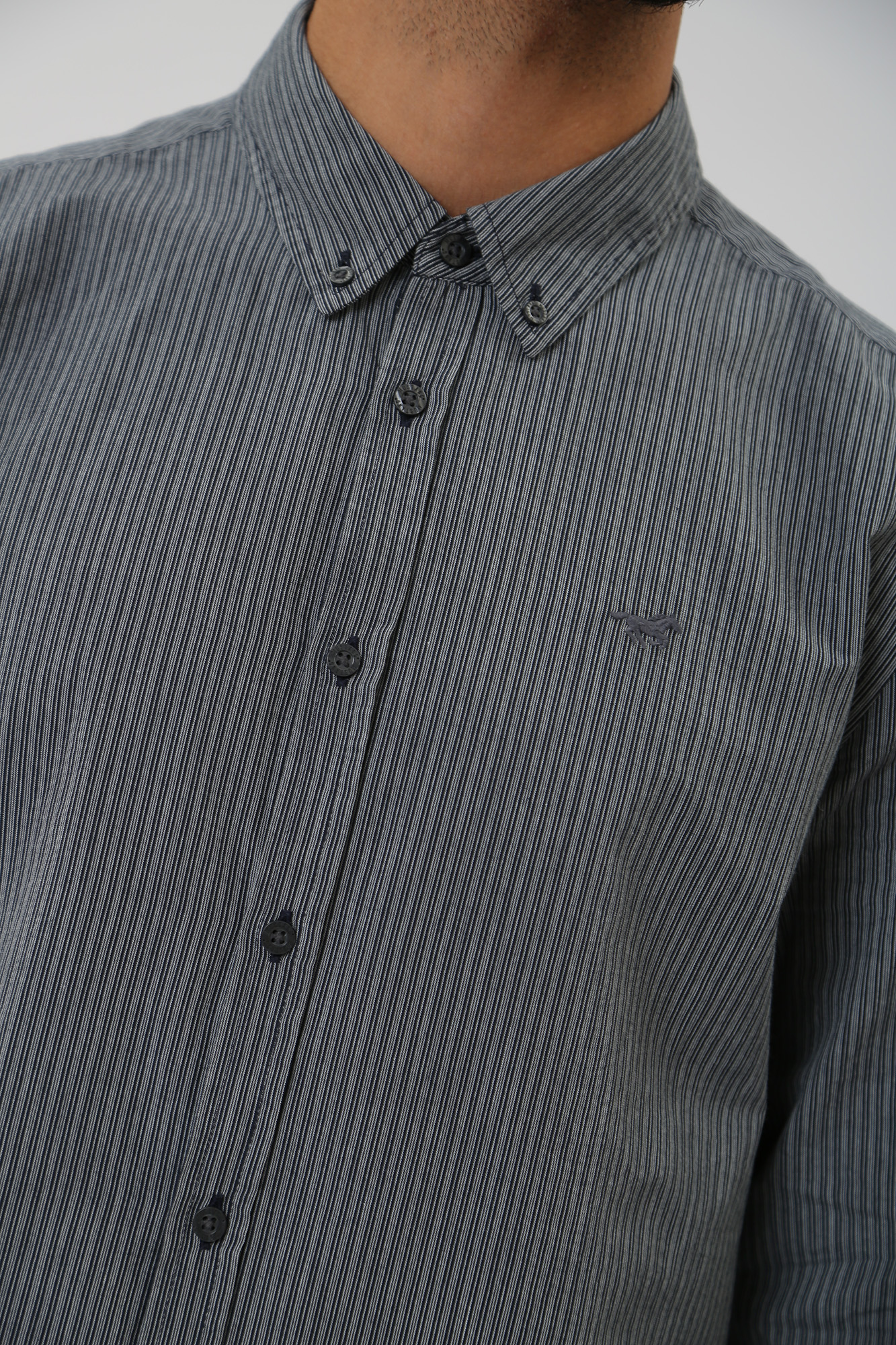 1014129 Рубашка с длинным рукавом Mustang Серый