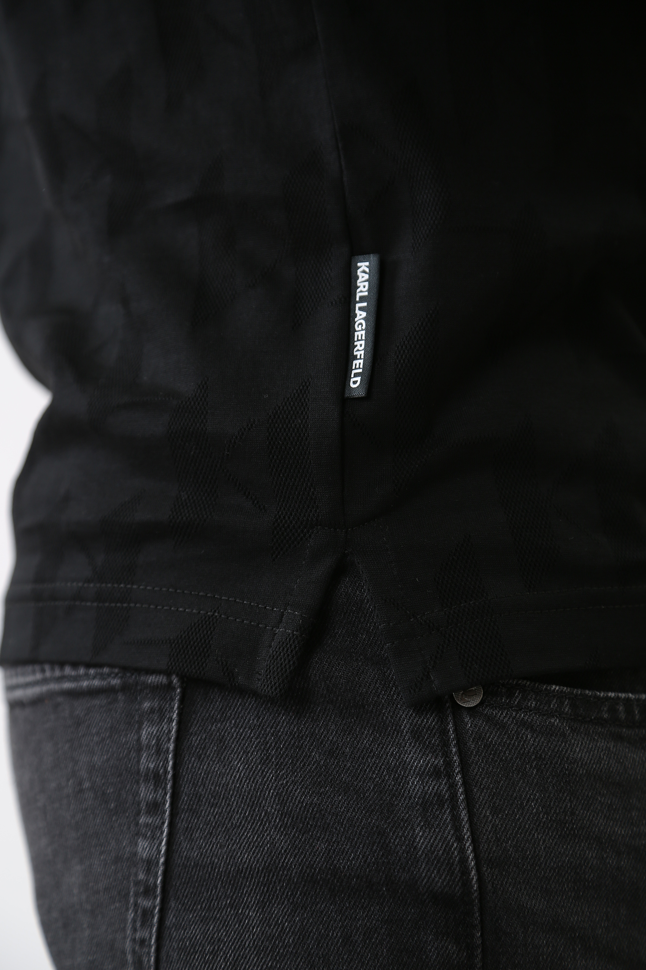 534201_745008 Поло с длинным рукавом Karl Lagerfeld Черный