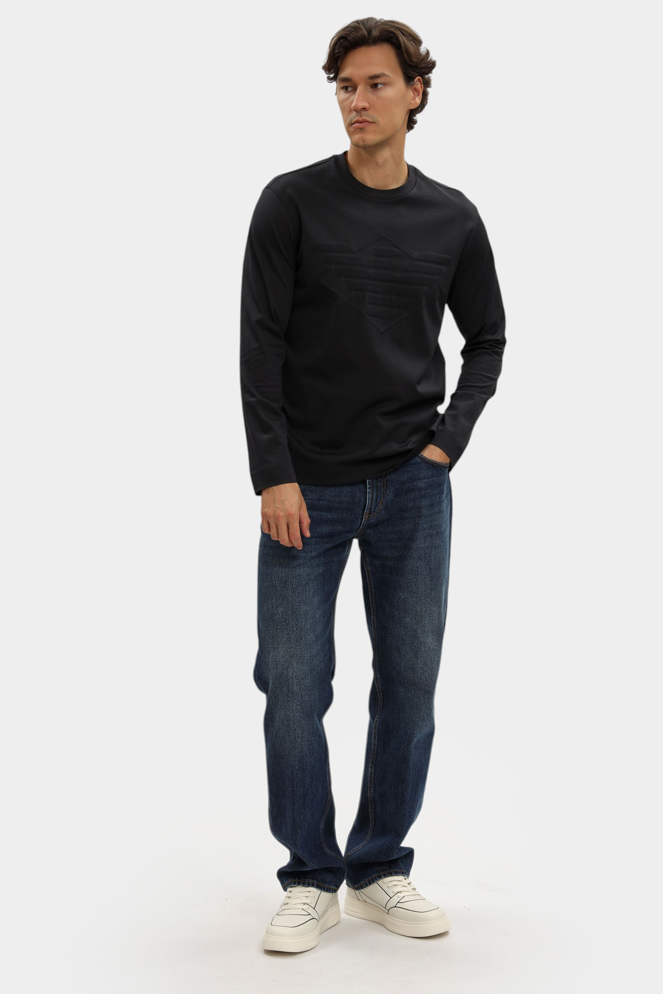 EM004347_ AF10762 Лонгслив Emporio Armani Синий