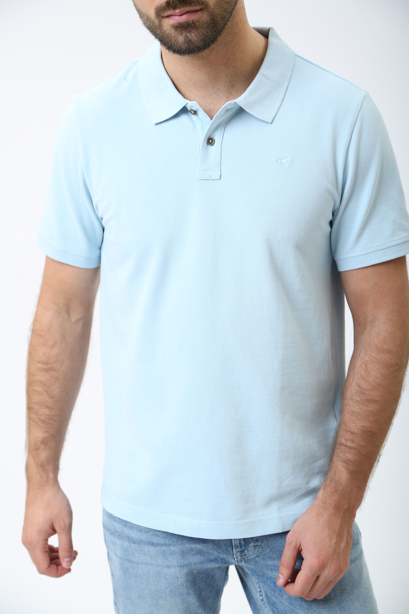 1014933 Поло Mustang Голубой