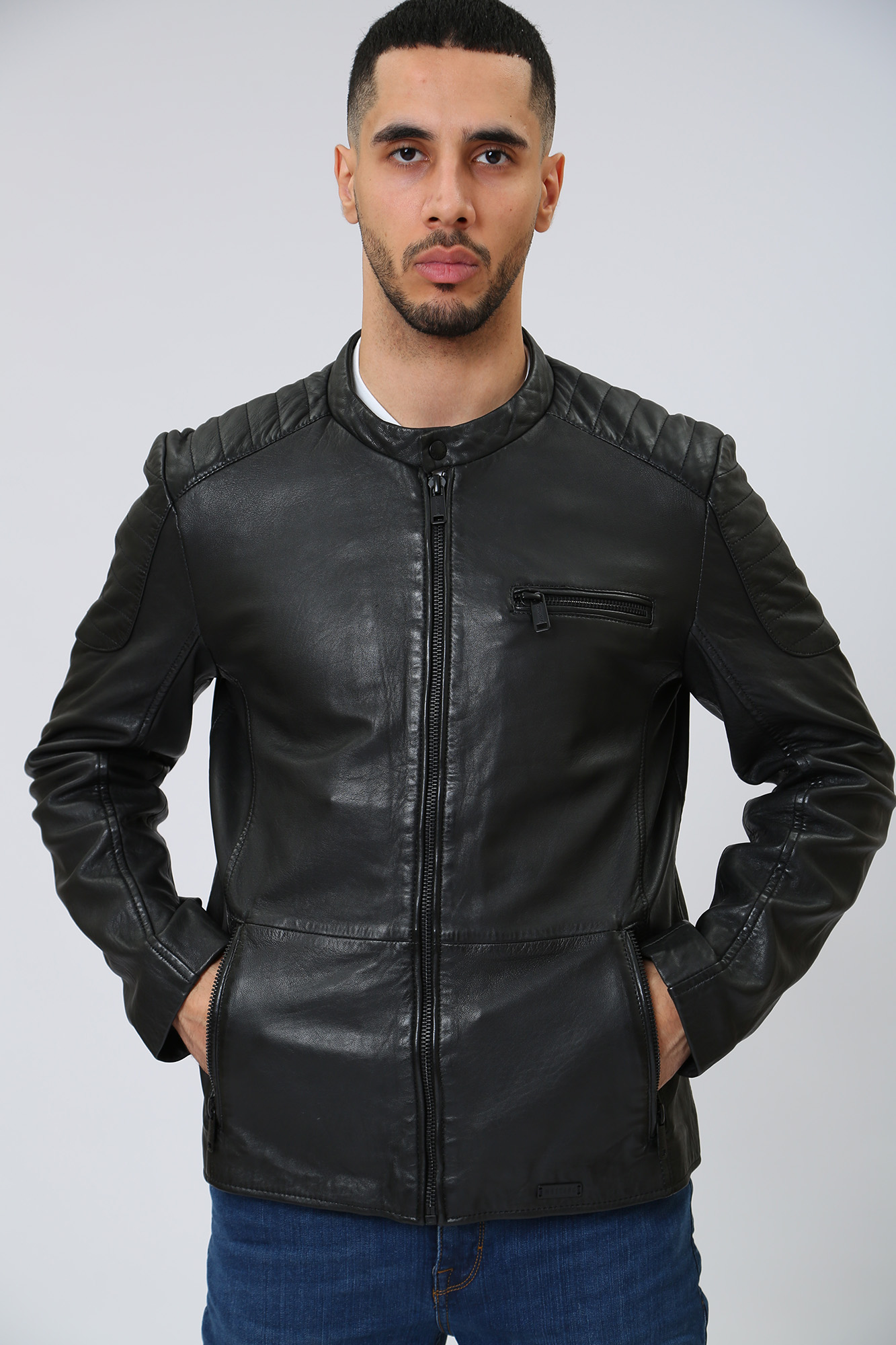 MU-M23-74-1000 Куртка кожаная Mustang Черный