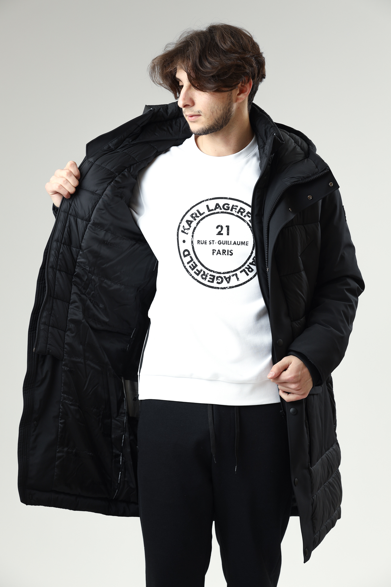 30029369_10012300 Пальто пуховое Strellson Черный