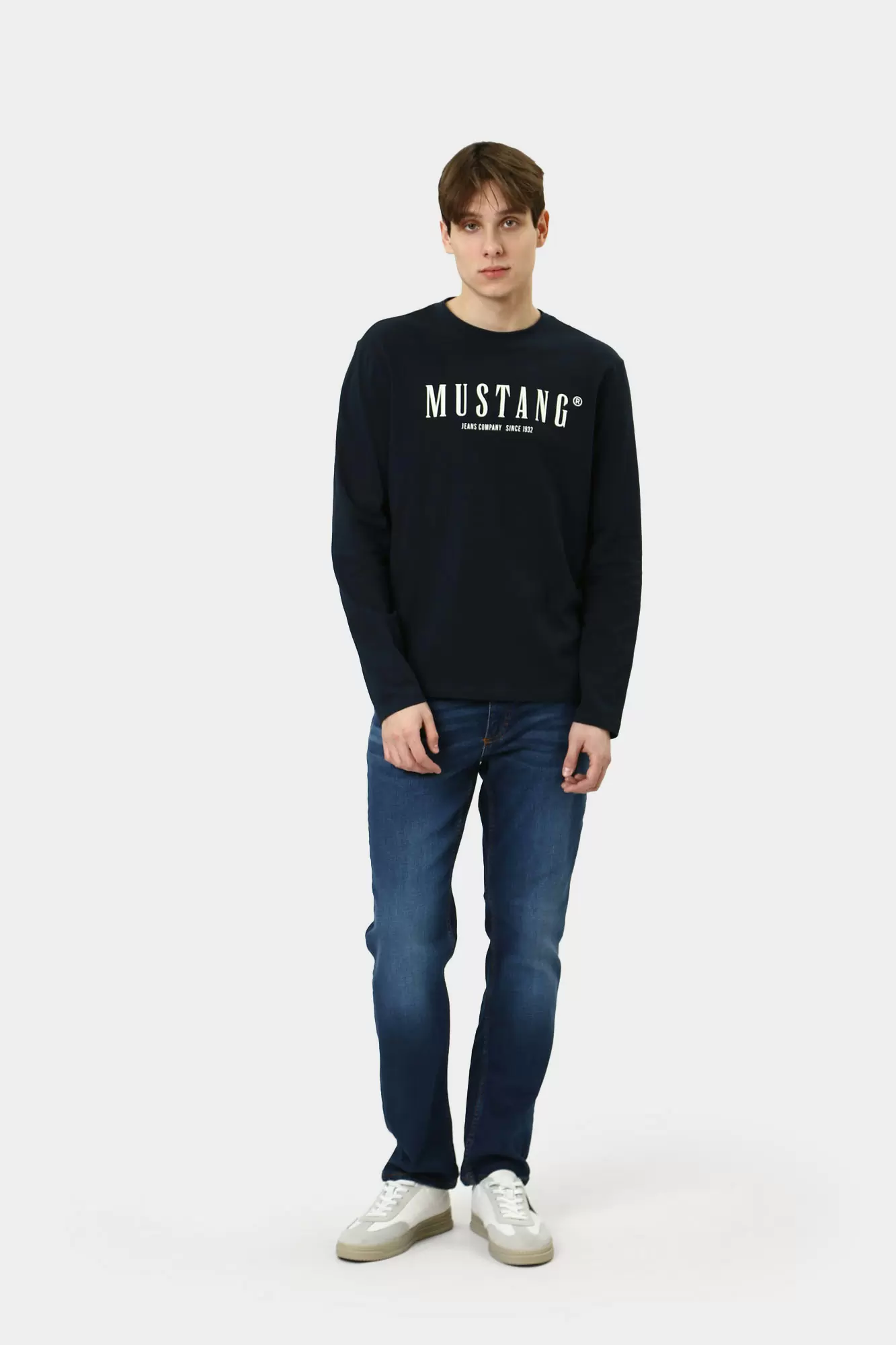 1015843 Лонгслив Mustang Синий
