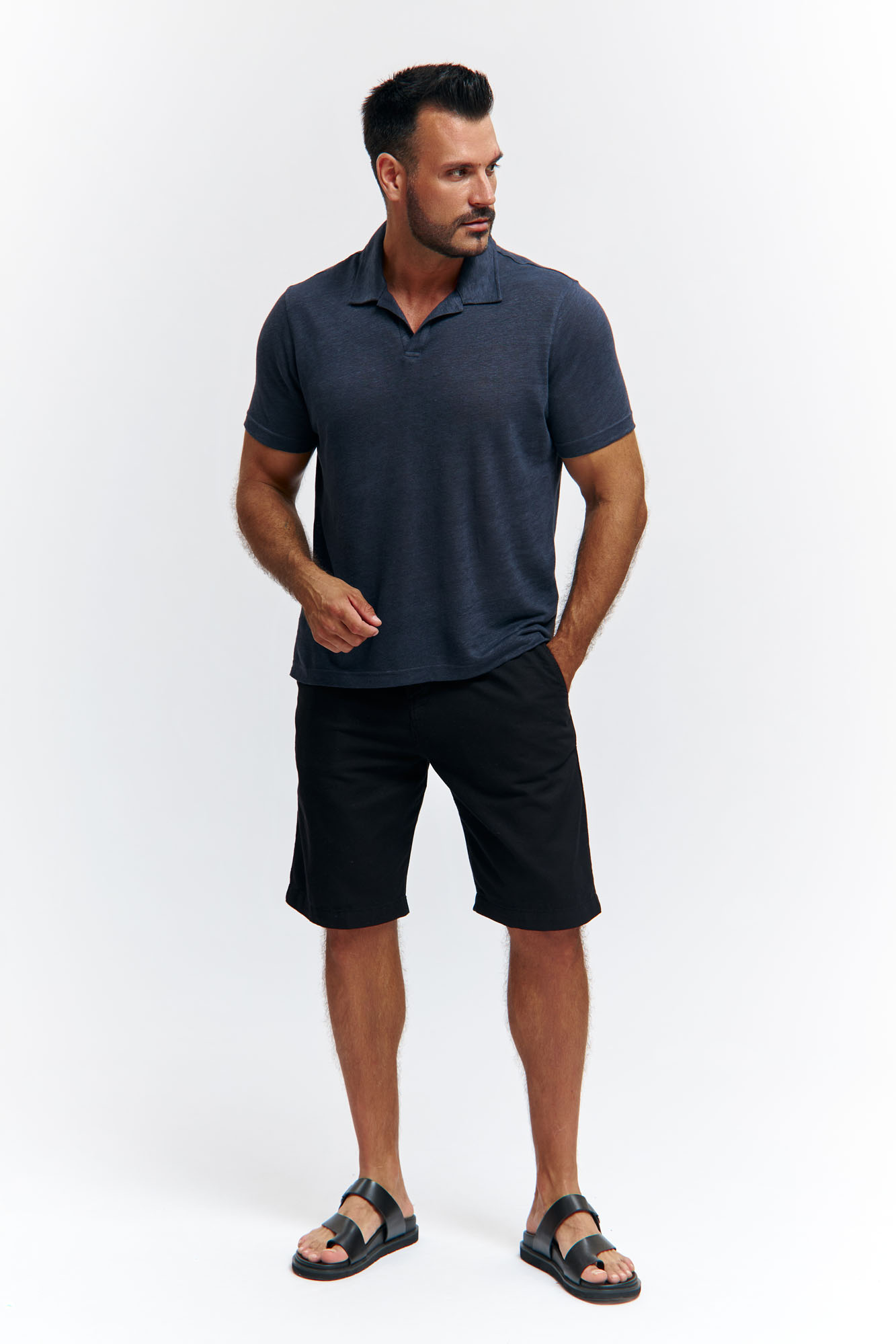 VM-OMA-55-447 Шорты льняные Van Mich Черный