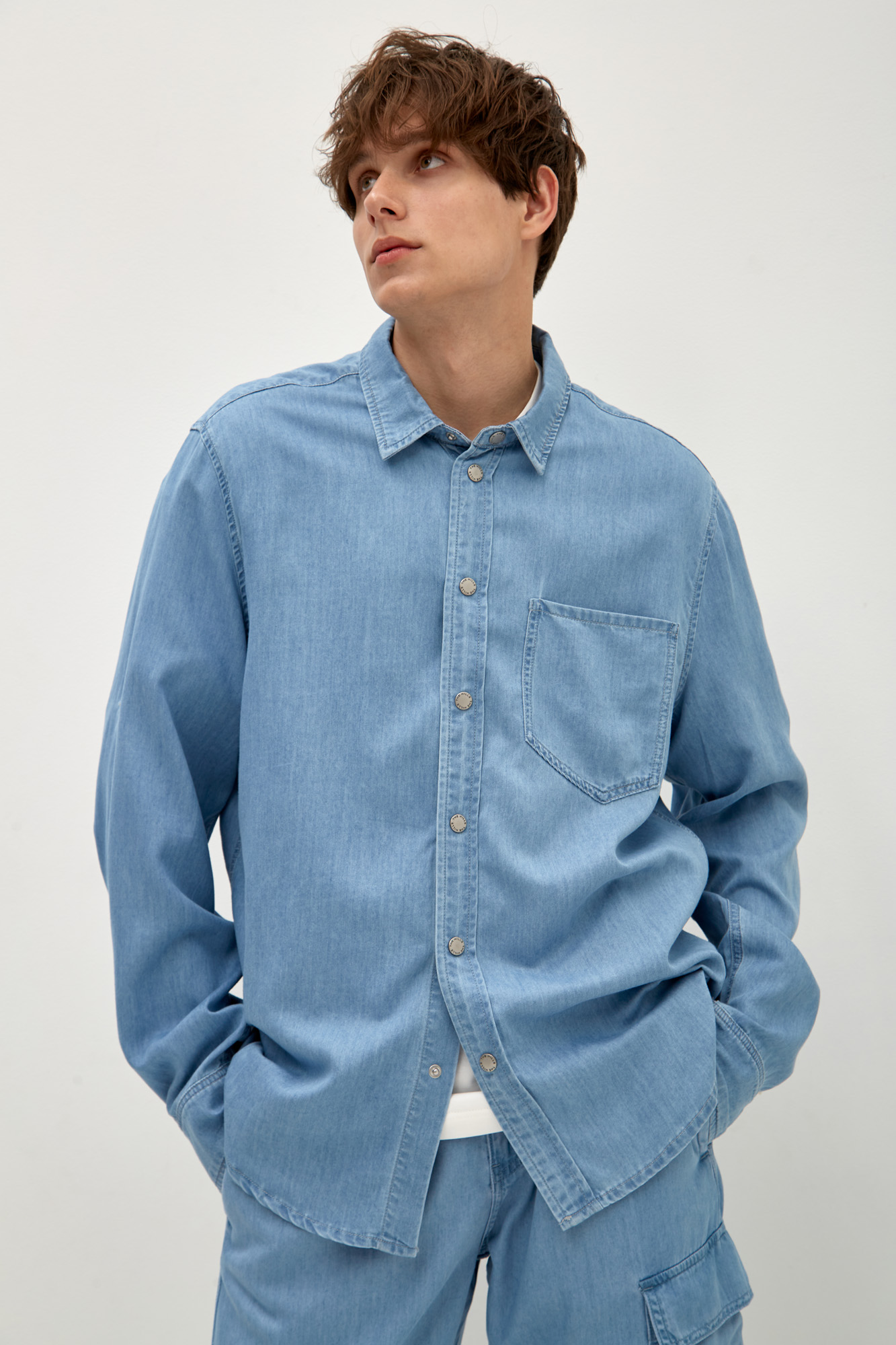 M-241-TK-56-1045 Рубашка джинсовая The Hills Синий