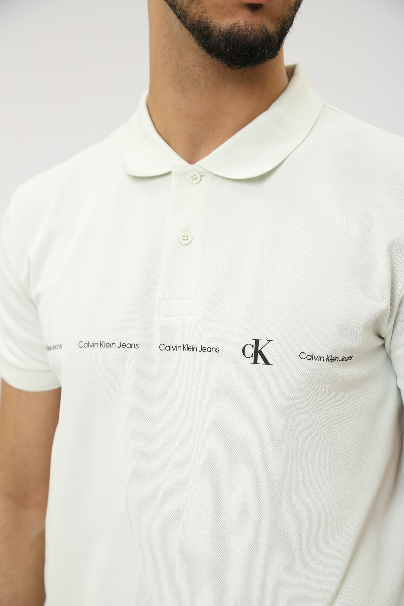 J30J325432 Поло Calvin Klein Jeans Молочный