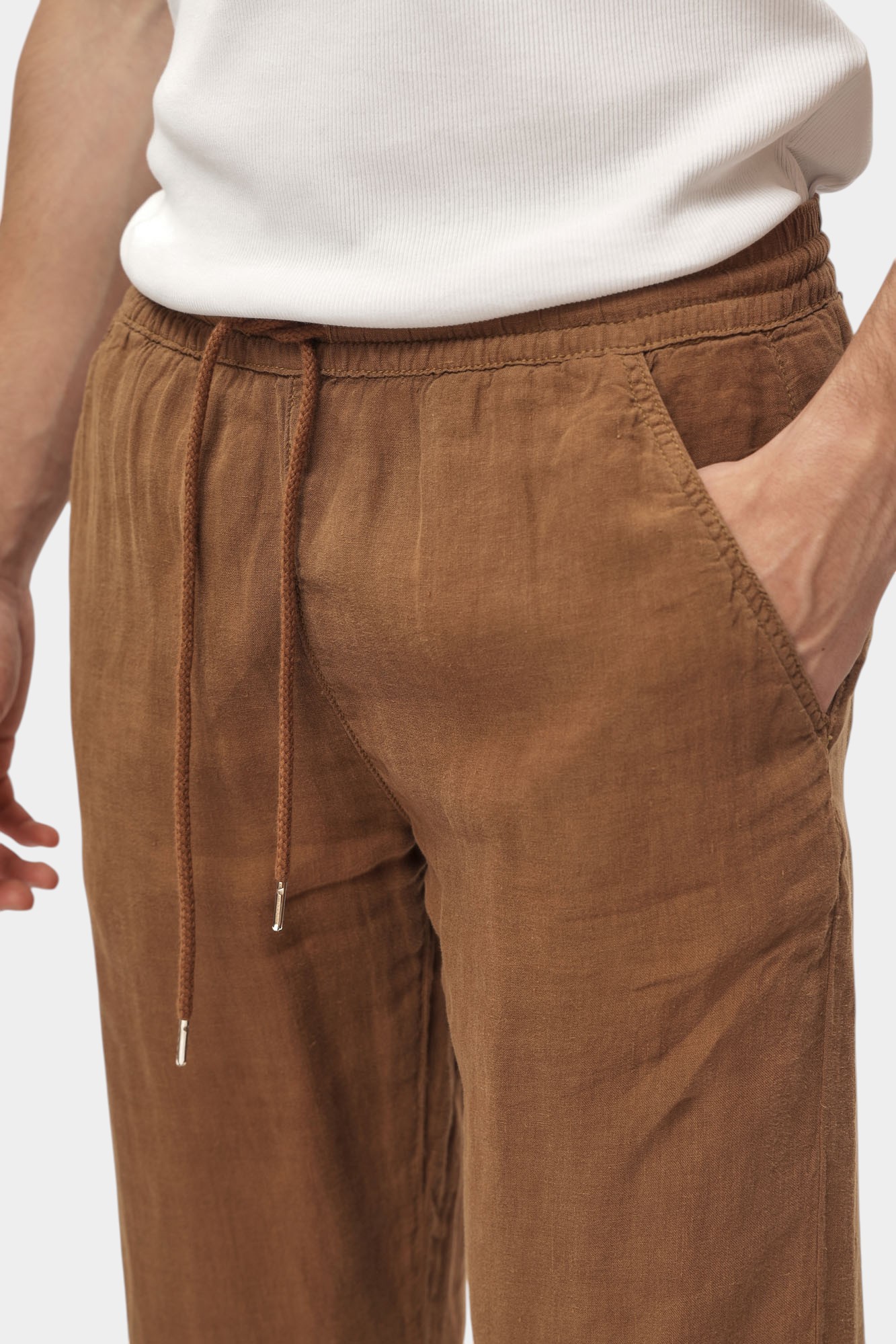 552815_265815 Брюки льняные Karl Lagerfeld Коричневый