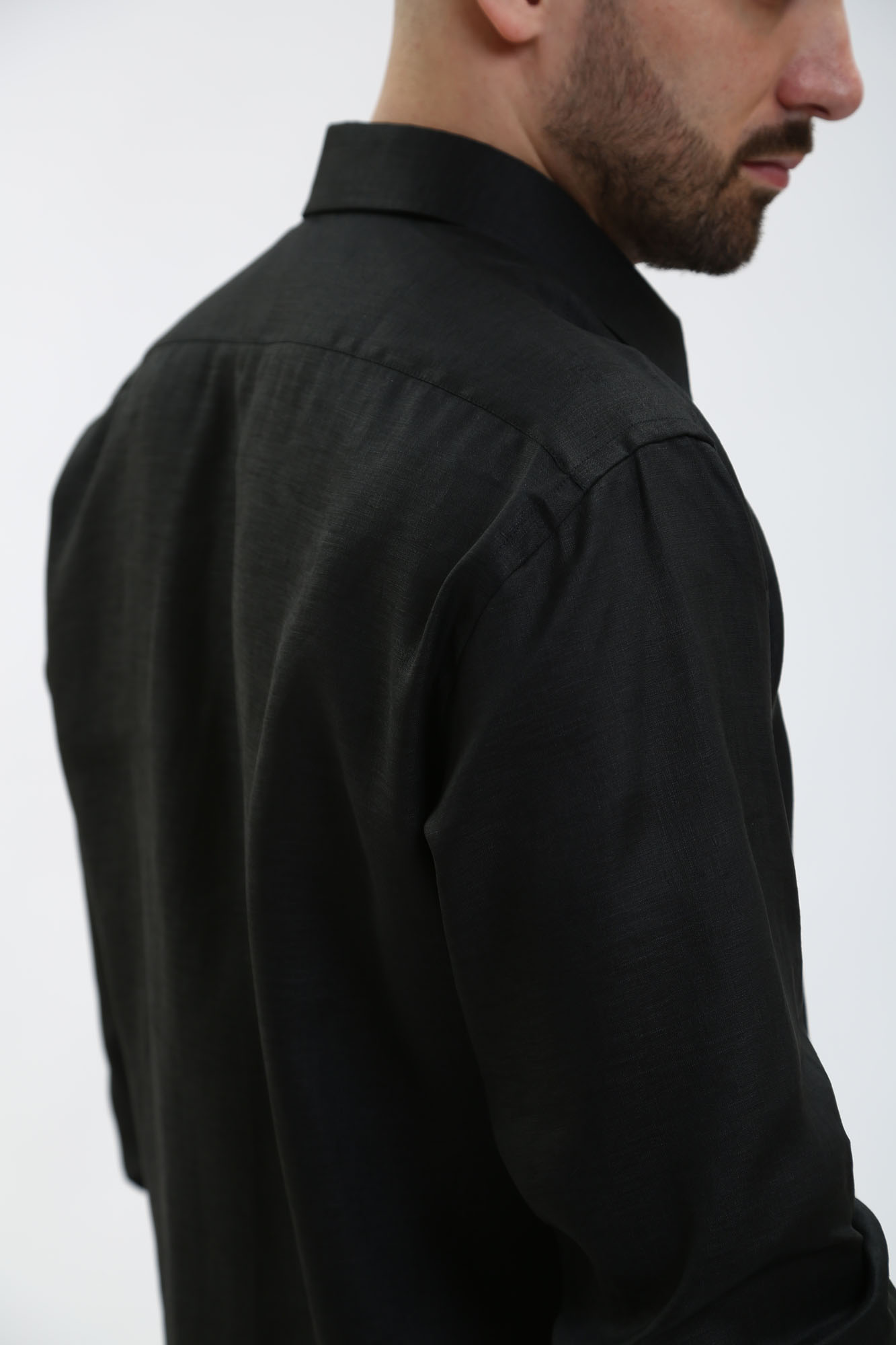 542667_605000 Сорочка льняная д/р Karl Lagerfeld Черный